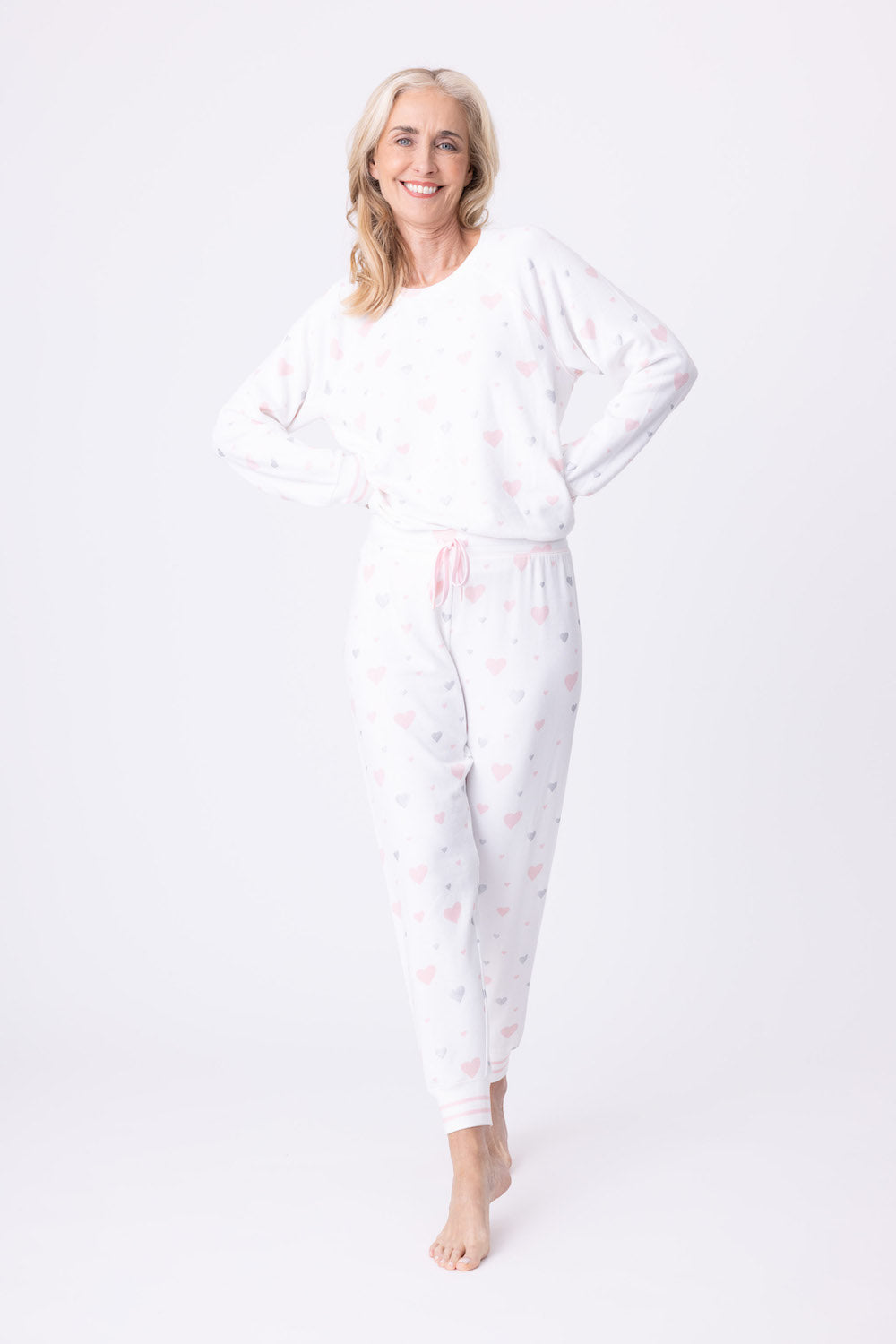 PJ Salvage Full of Love Cuffed PJ Set - Ivory Sleepwear - Pajamas by PJ Salvage | Grace the Boutique