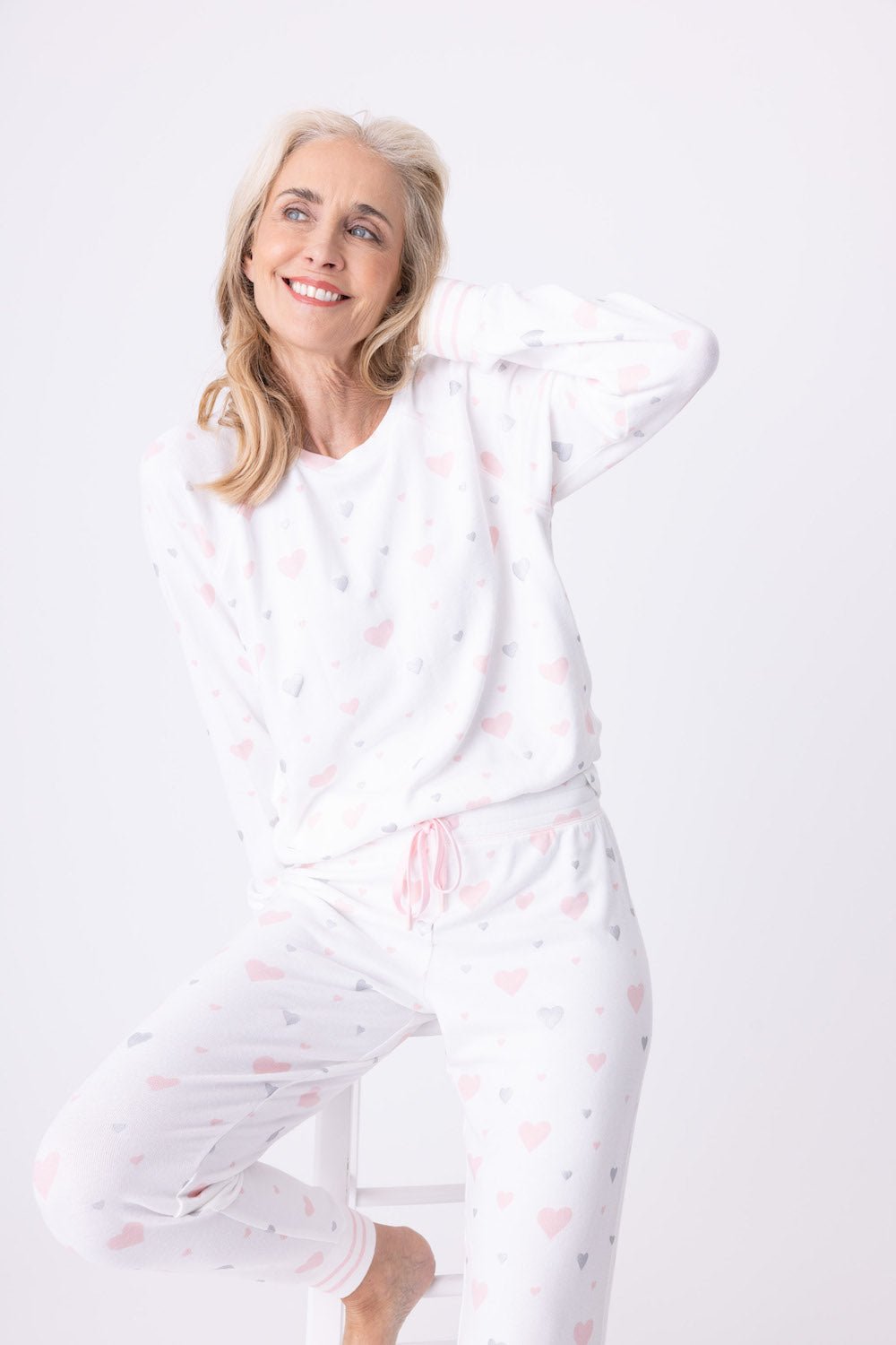 PJ Salvage Full of Love Cuffed PJ Set - Ivory Sleepwear - Pajamas by PJ Salvage | Grace the Boutique