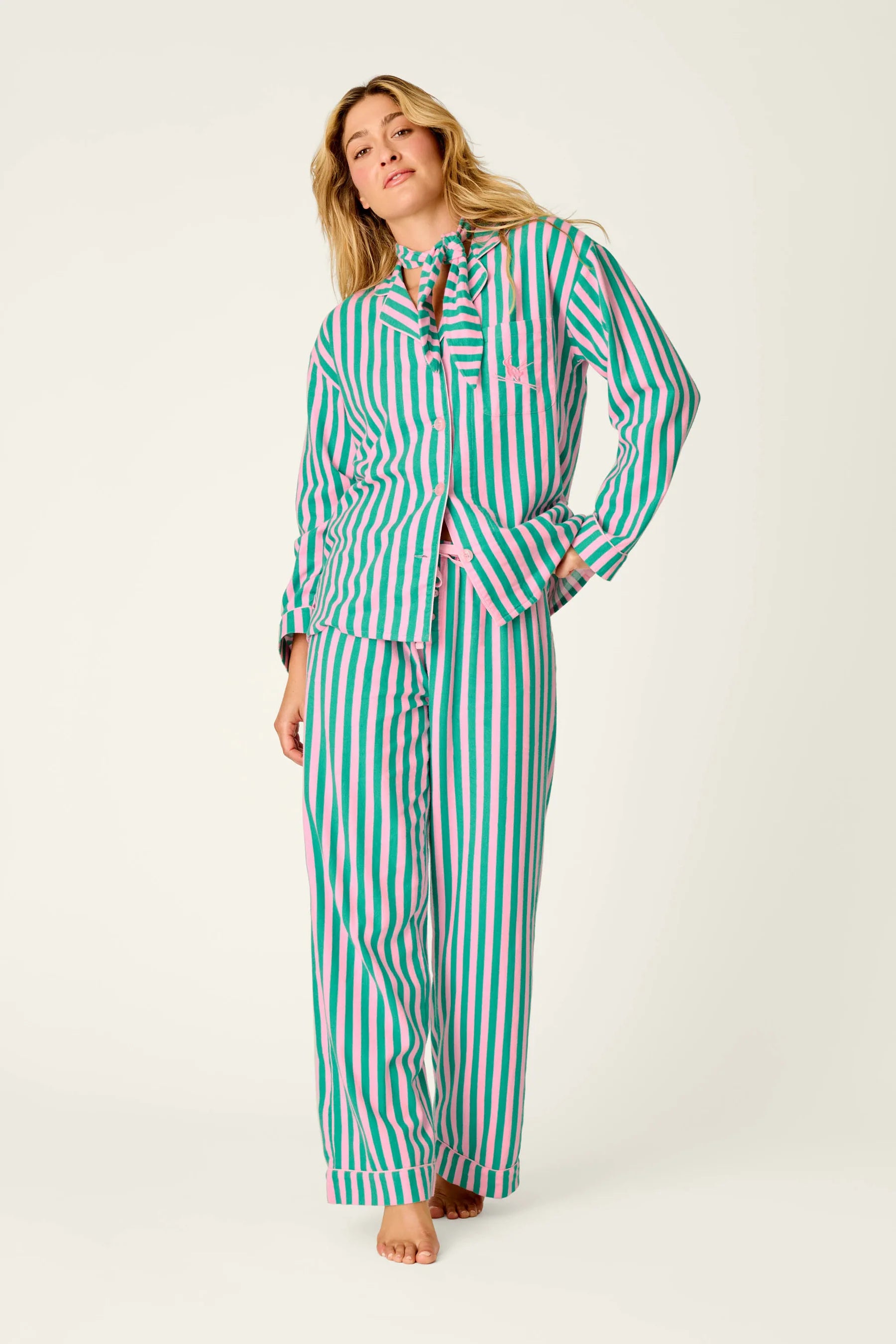 PJ Salvage Icon Flannel Sets - Tender Pink