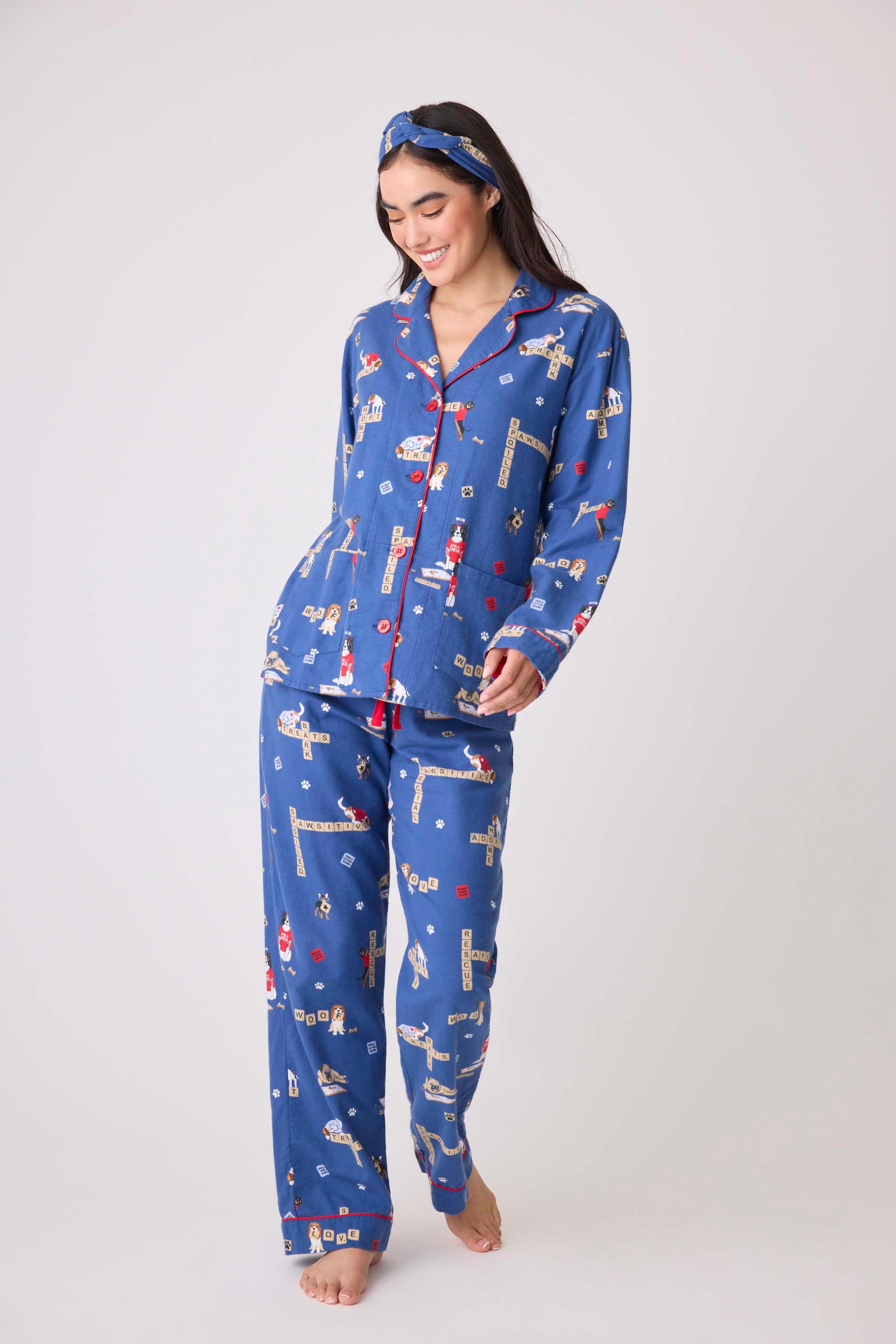 PJ Salvage Love Leo Rescue PJ - Dark Denim Sleepwear - Pajamas by PJ Salvage | Grace the Boutique