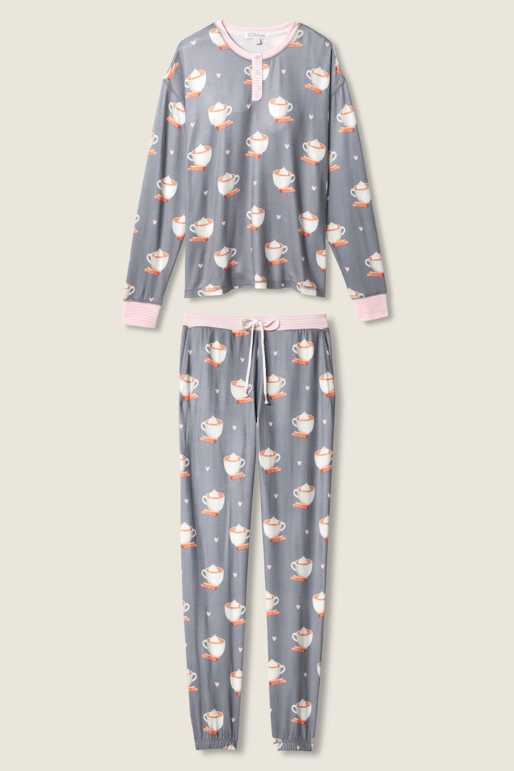 PJ Salvage Love You A Latte - Charcoal