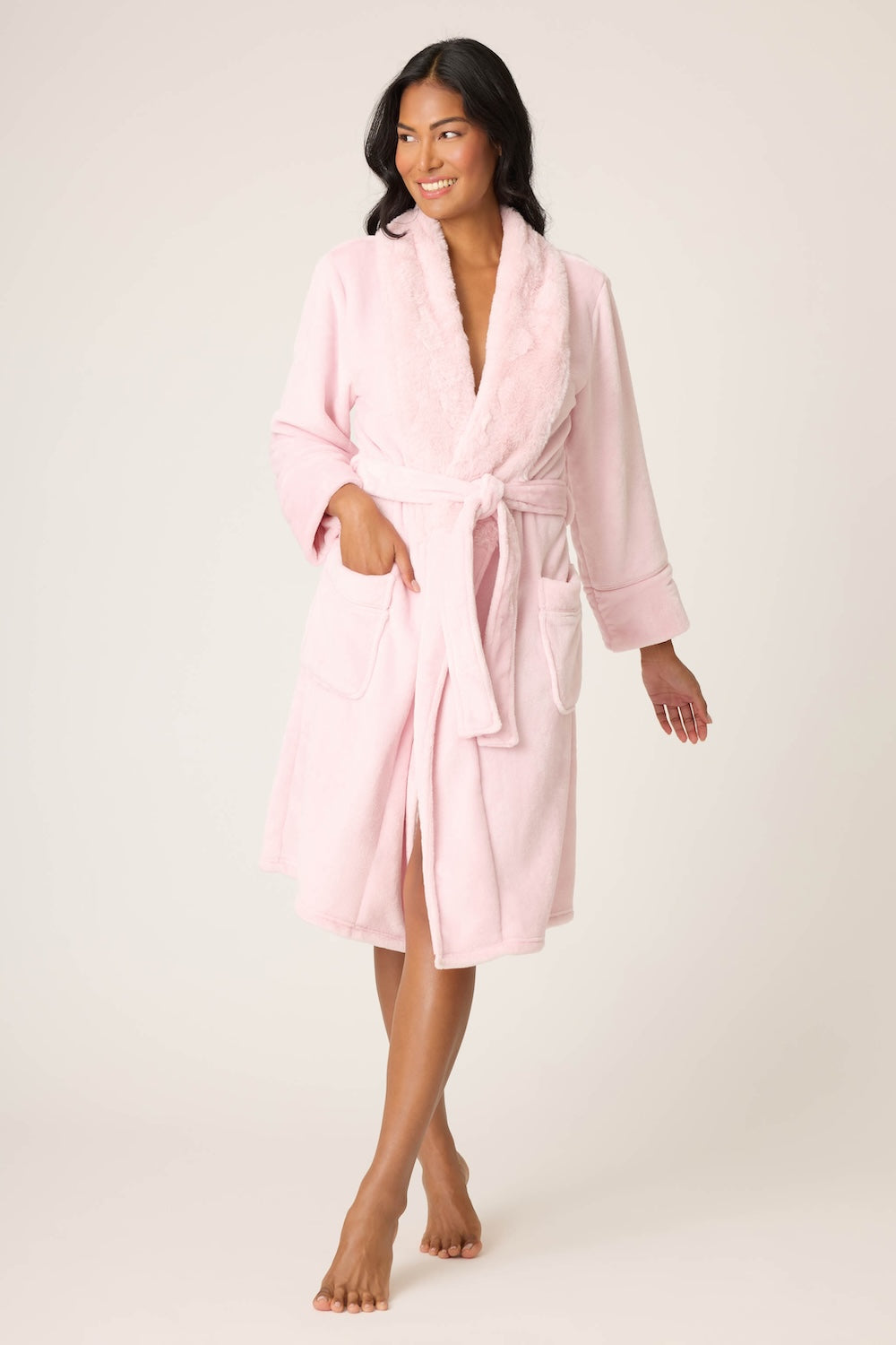 PJ Salvage Luxe Plush Robe - Ballet Pink