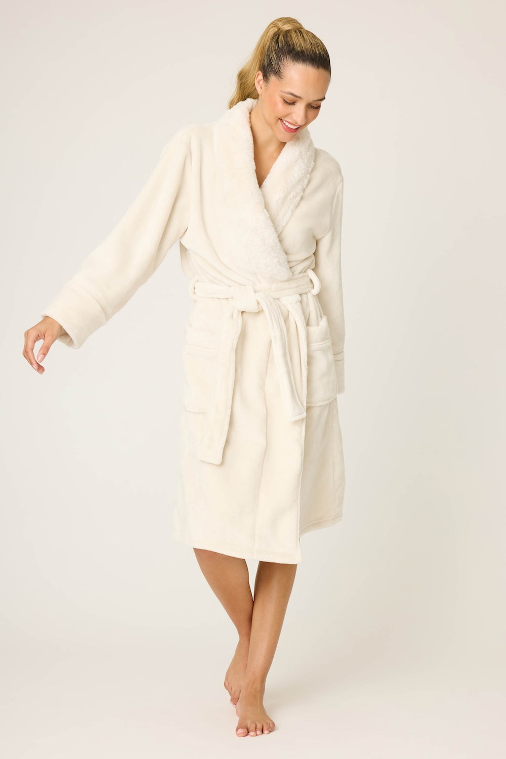 PJ Salvage Luxe Plush Robe - Natural