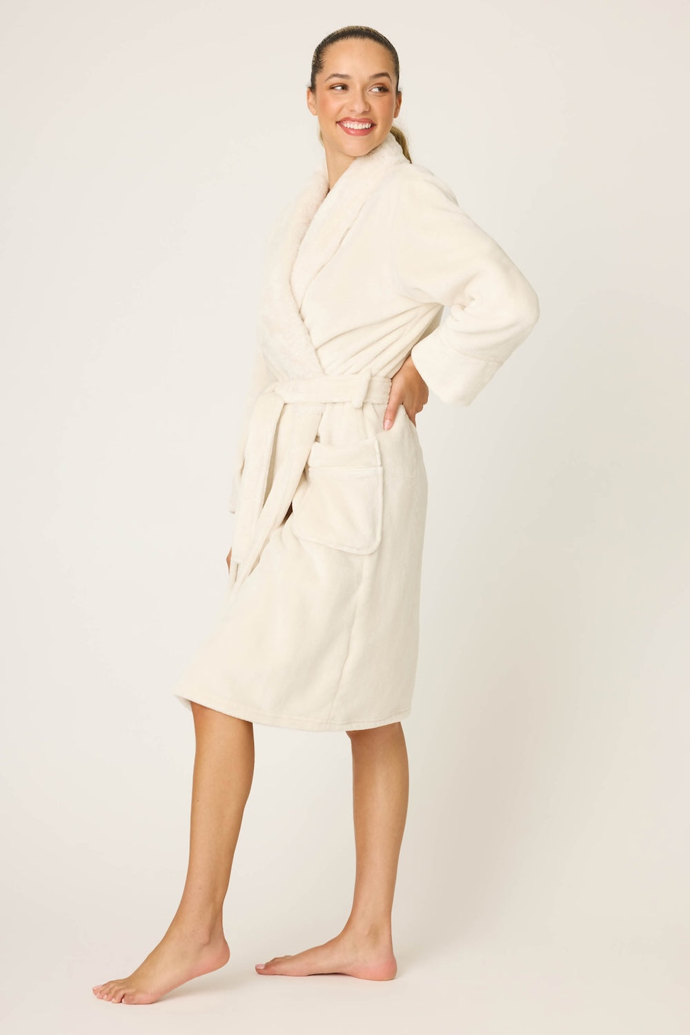 PJ Salvage Luxe Plush Robe - Natural