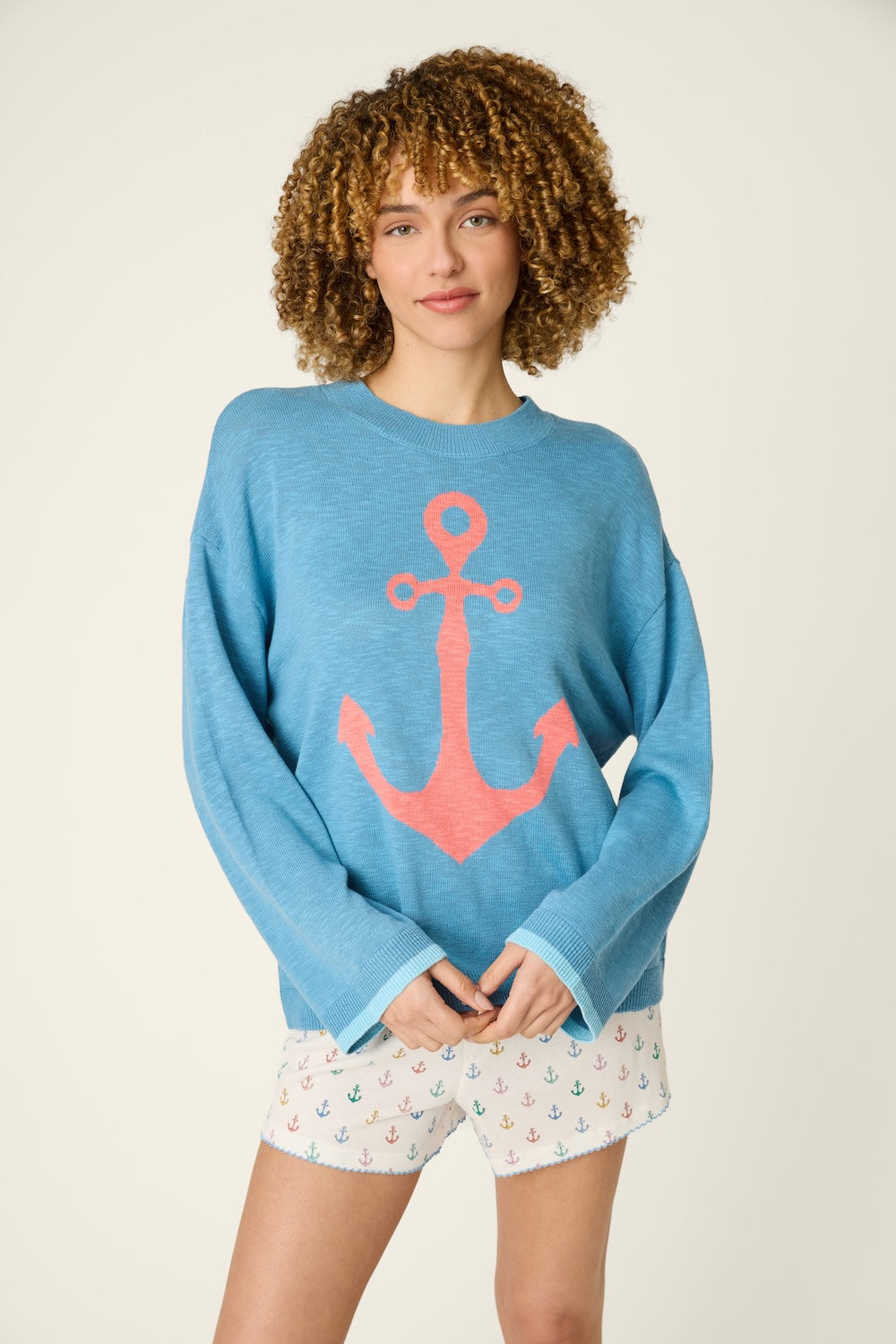 PJ Salvage Meet Me By The Sea Top - Marine Blue