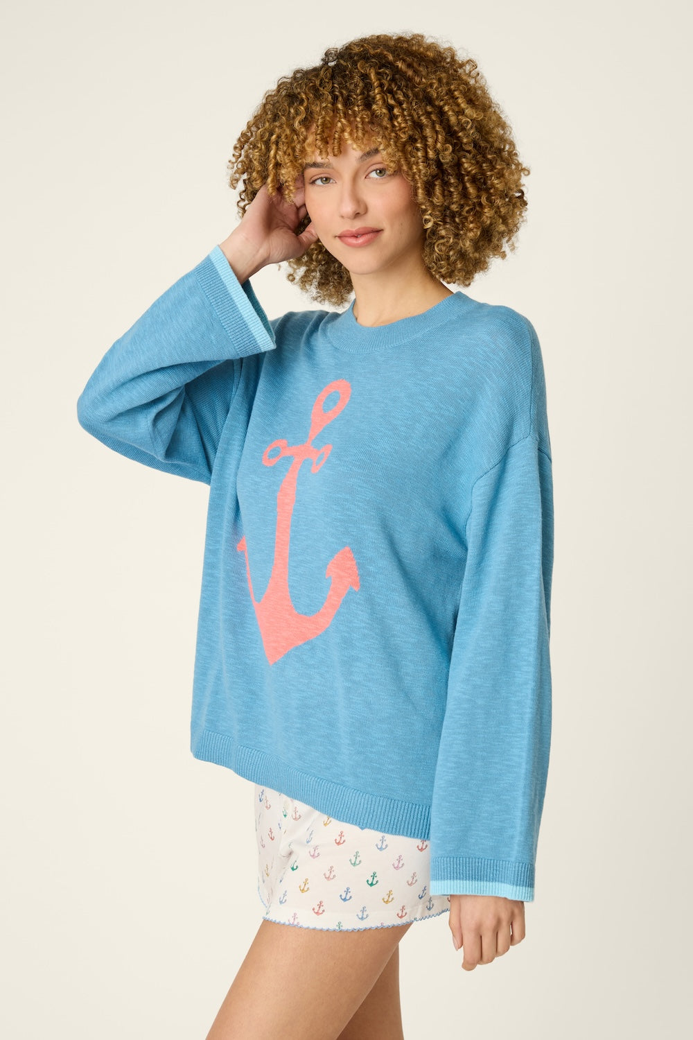 PJ Salvage Meet Me By The Sea Top - Marine Blue