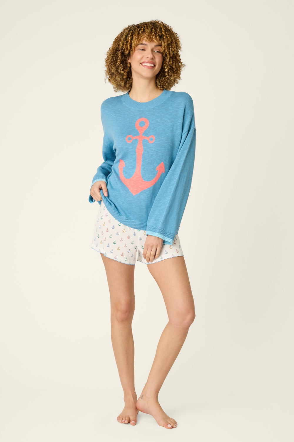 PJ Salvage Meet Me By The Sea Top - Marine Blue
