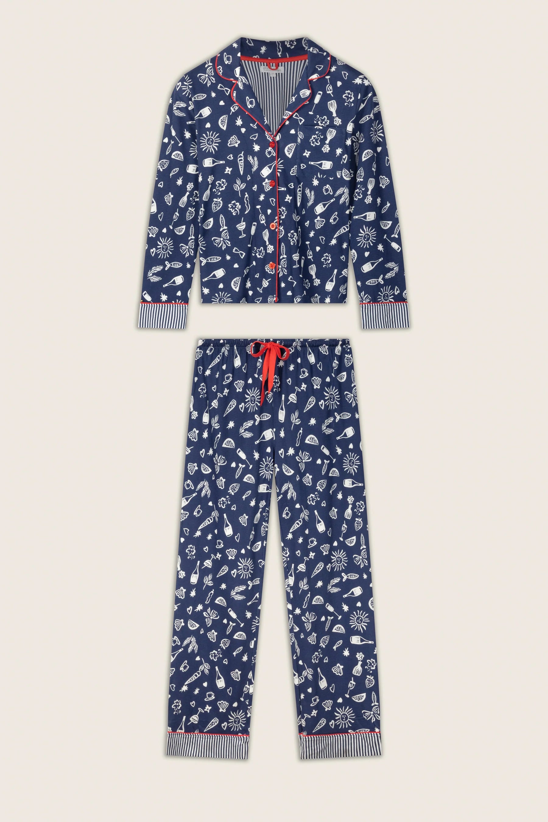 PJ Salvage Playful Prints PJ Set - Dark Navy