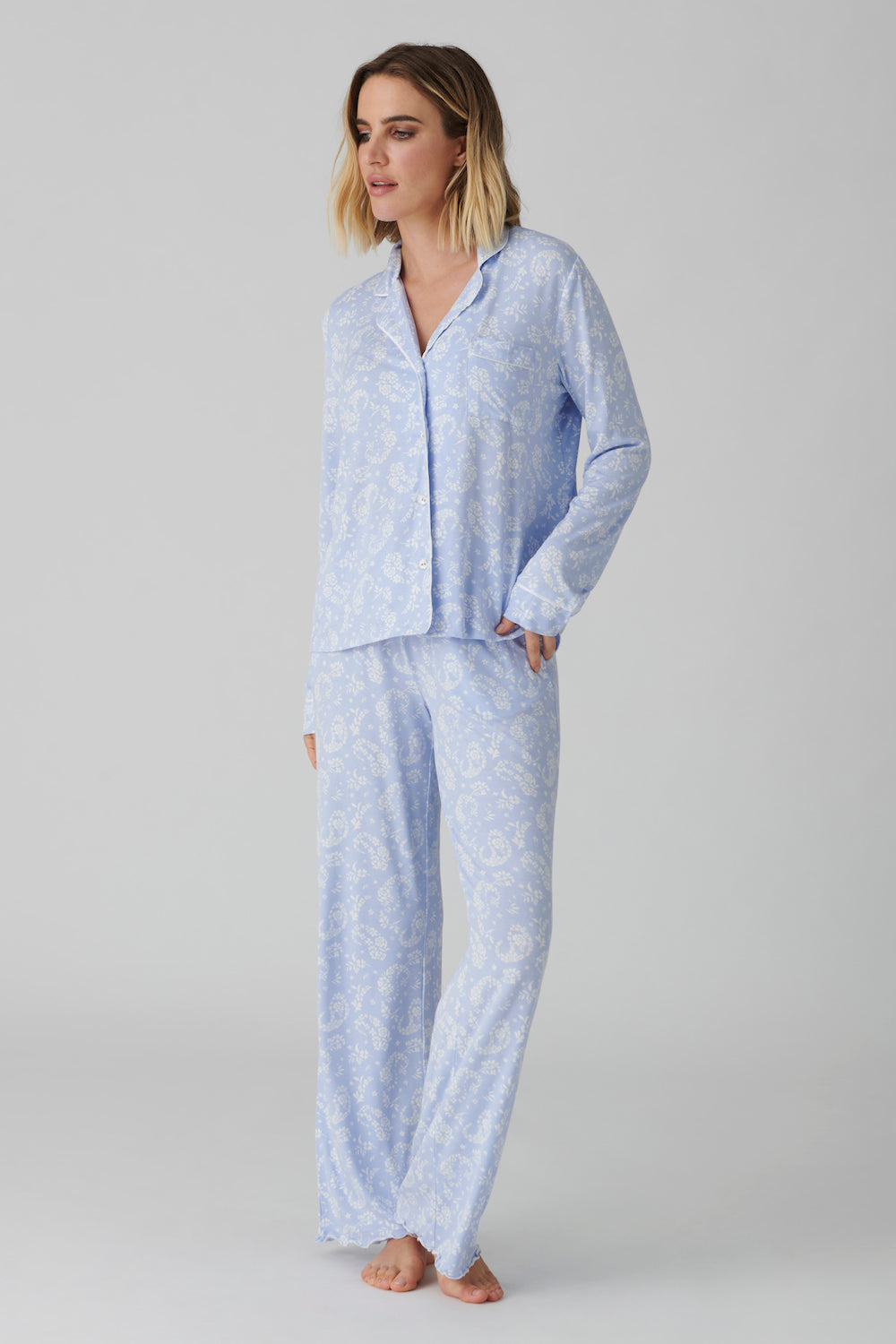 PJ Salvage Pretty in Paisley Lounge Set - Blue Whisper Sleepwear - Pajamas by PJ Salvage | Grace the Boutique