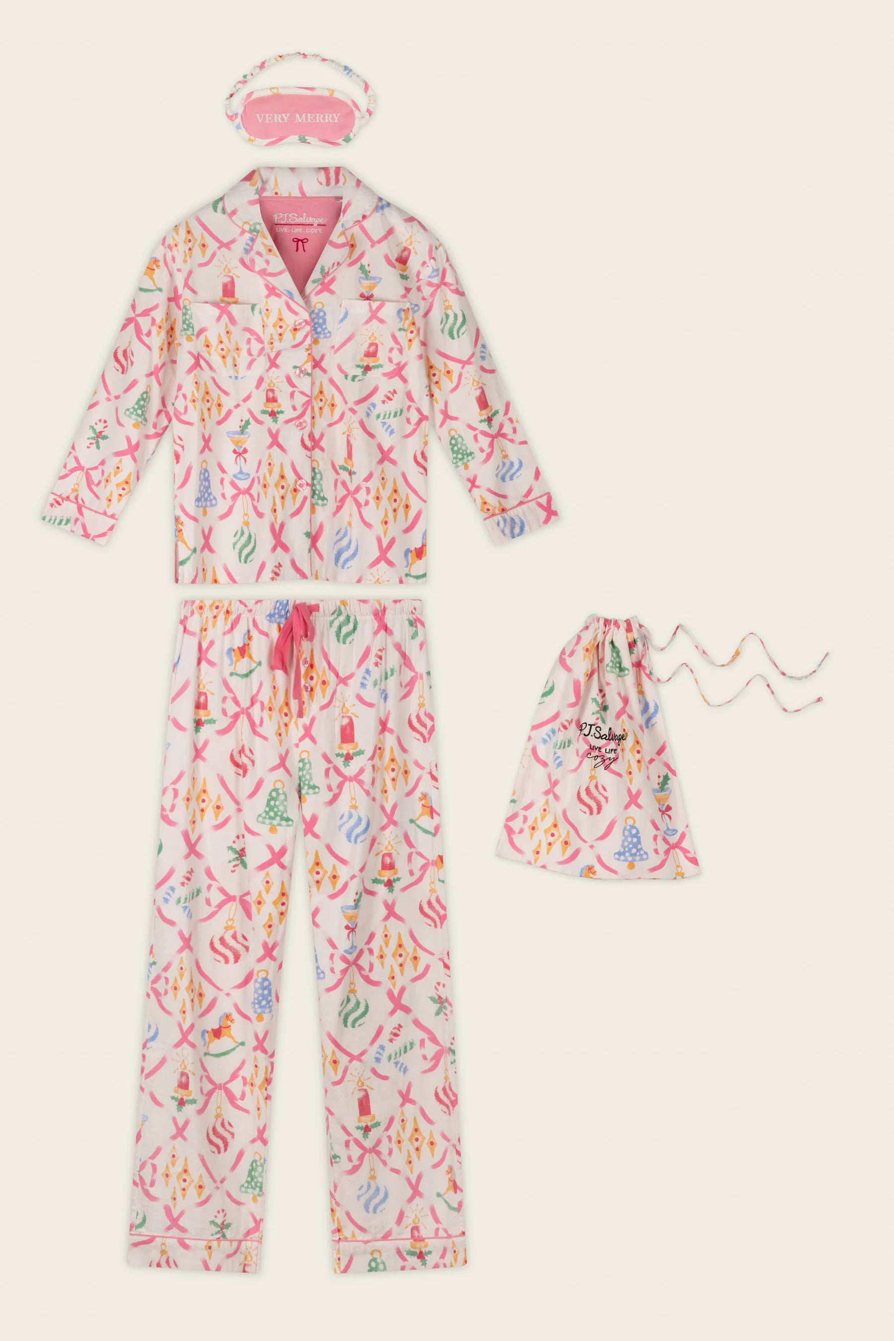 PJ Salvage Ready, Set, Gift Flannel PJ Set - Very Merry