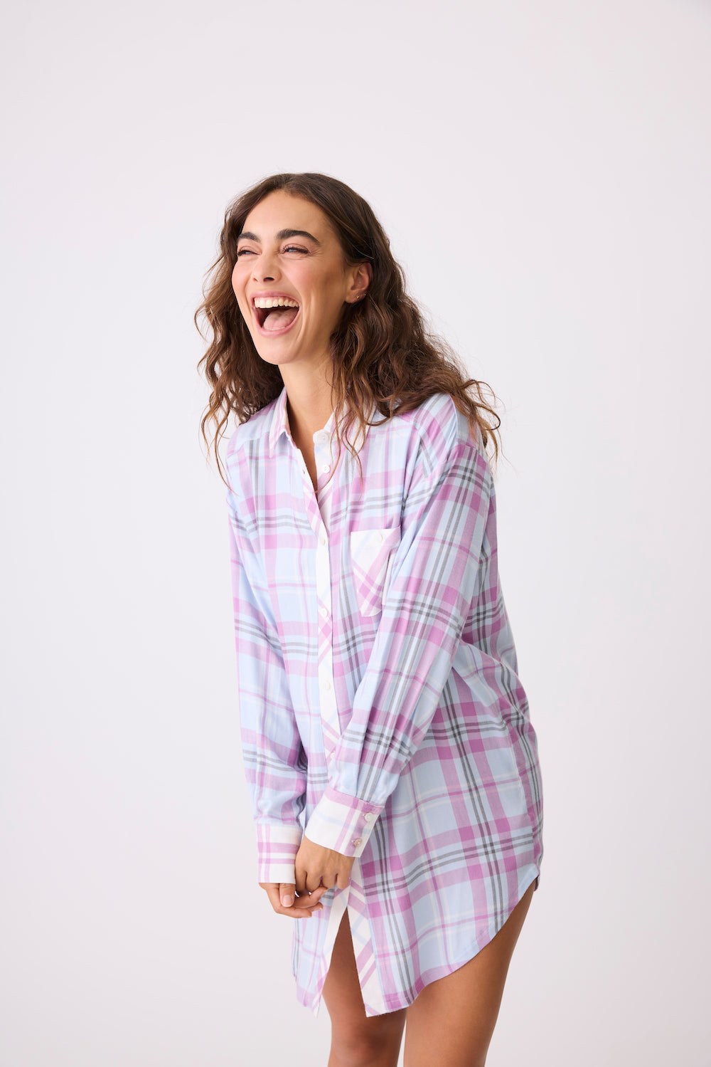 PJ Salvage Seeing Stripes Night Shirt - Blue Haze Sleepwear - Other Sleepwear - Nighties by PJ Salvage | Grace the Boutique