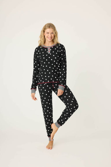 PJ Salvage Ski Jammies - Black Sleepwear - Pajamas by PJ Salvage | Grace the Boutique