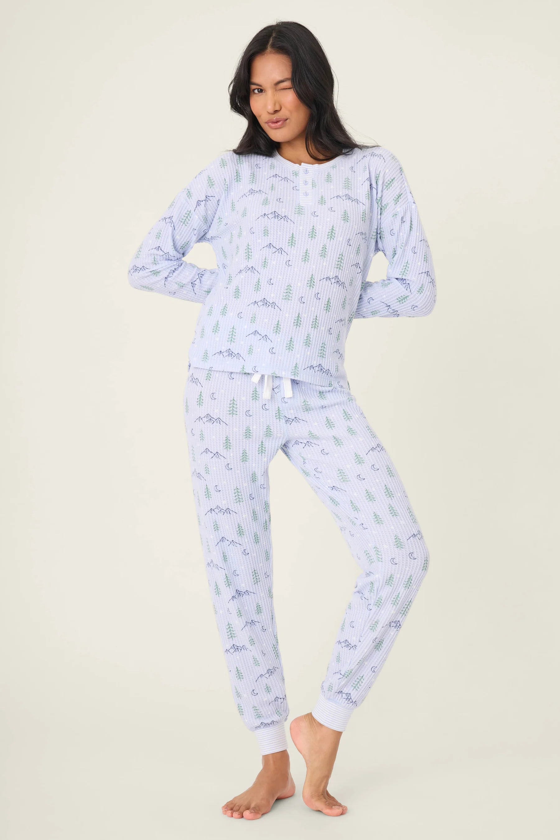 PJ Salvage Ski Jammies - Periwinkle