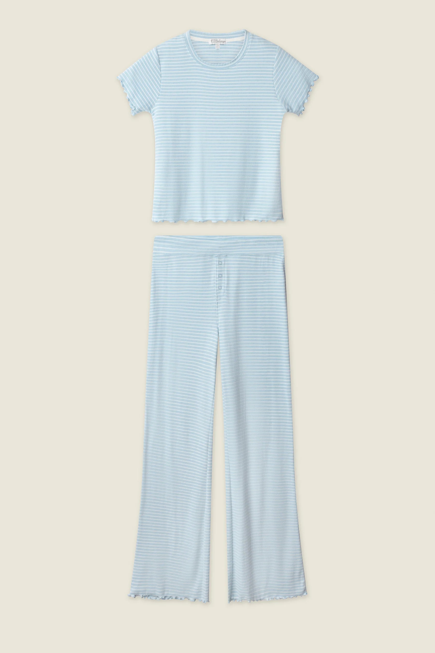 PJ Salvage Sweet Stripes PJ Set - Morning Blue