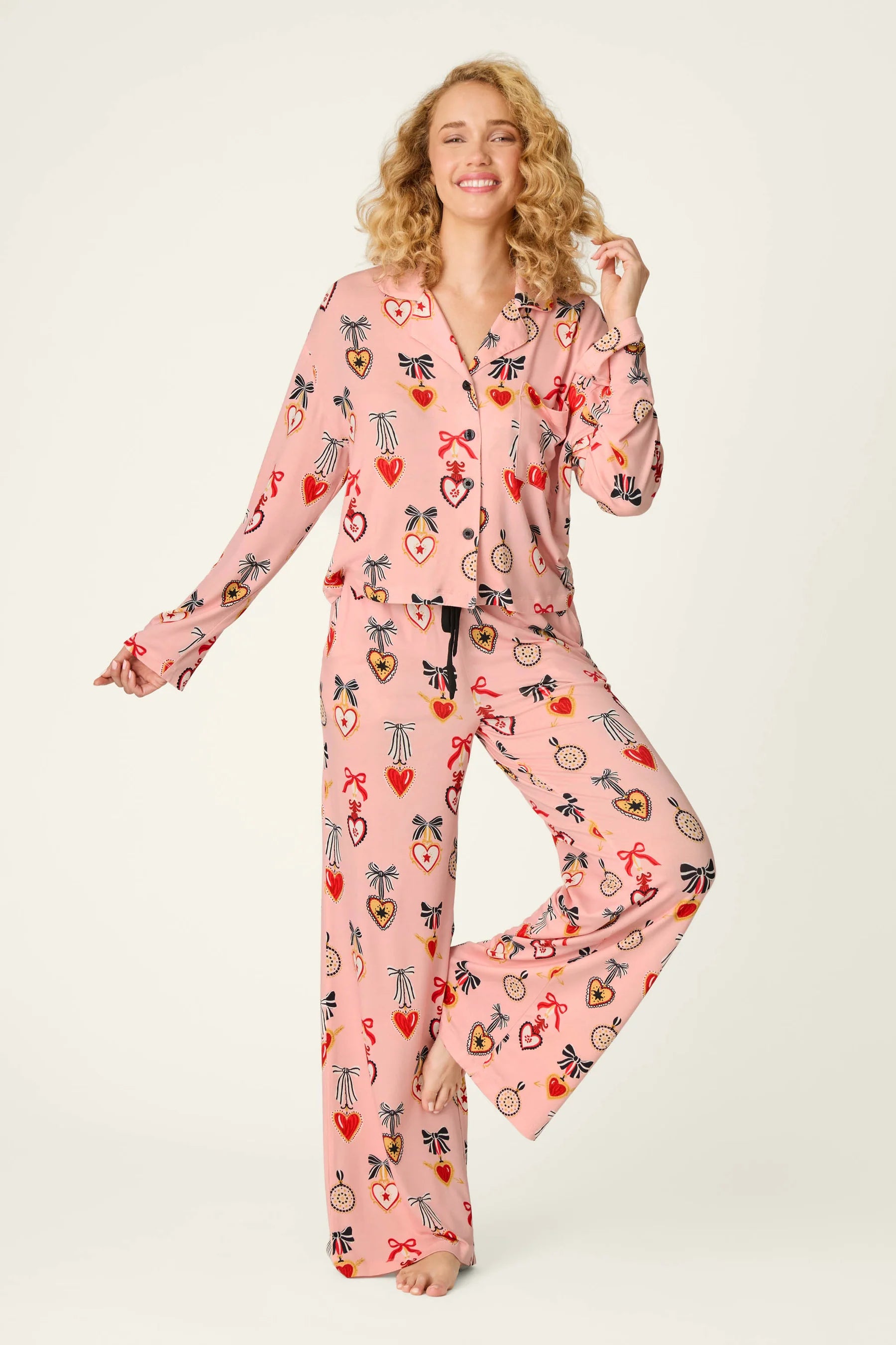 PJ Salvage Sweetheart Dreams PJ Set - Iced Rose