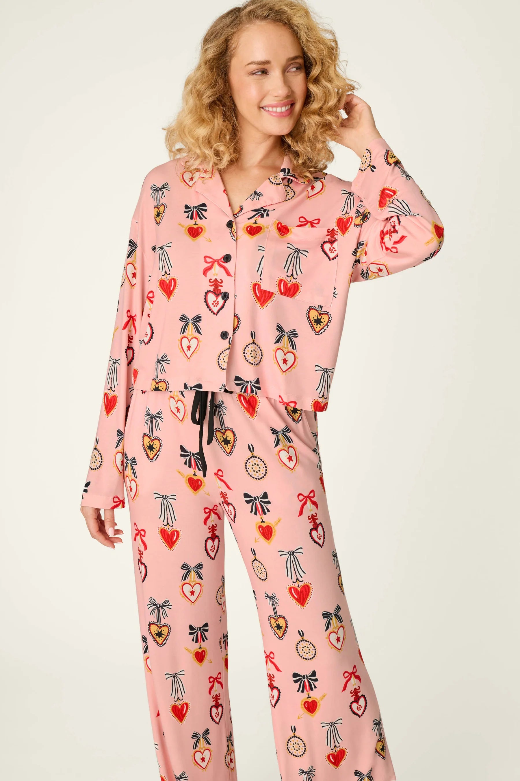 PJ Salvage Sweetheart Dreams PJ Set - Iced Rose