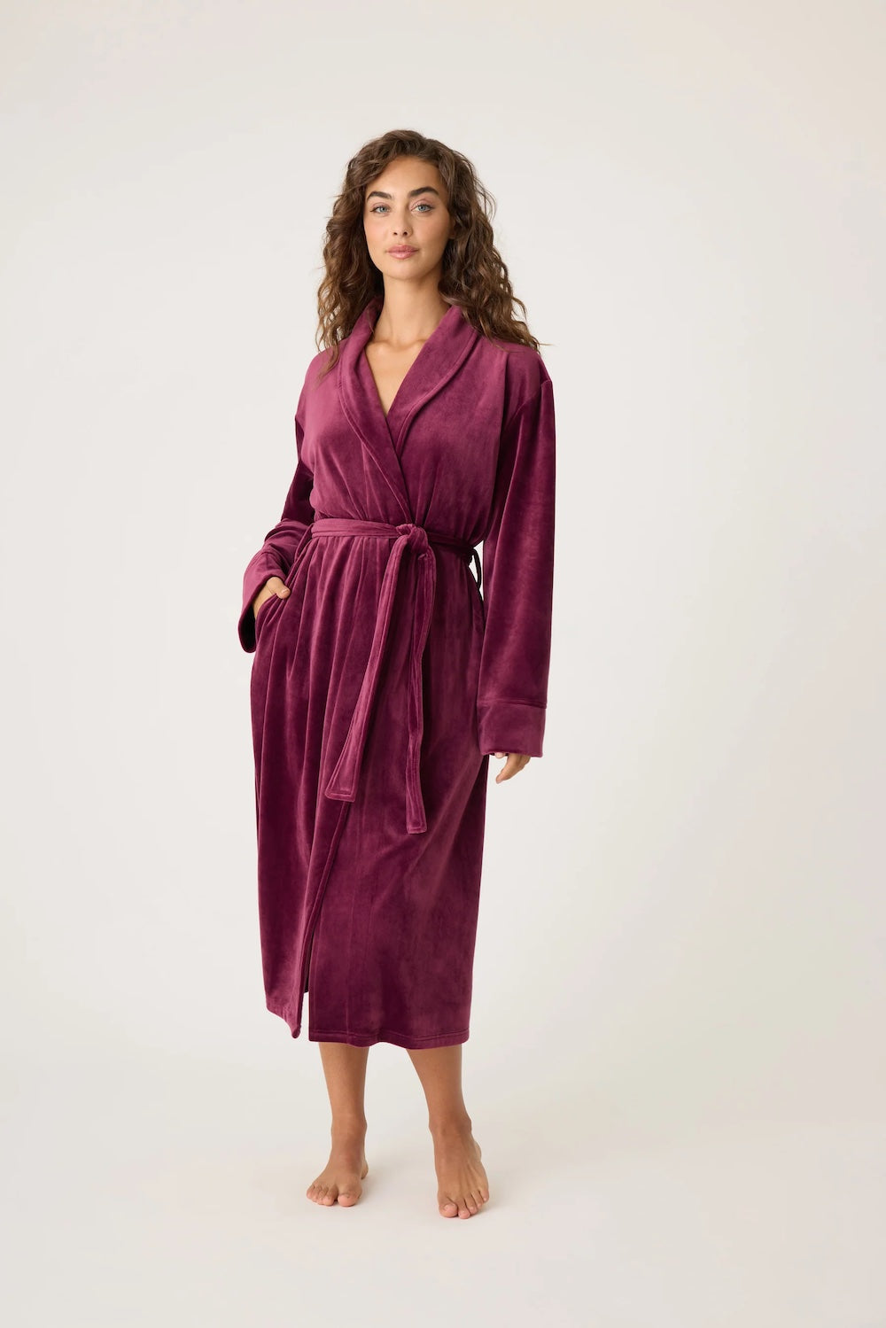 PJ Salvage Velvety Velour Robe - Bordeaux Sleepwear - Other Sleepwear - Robes by PJ Salvage | Grace the Boutique