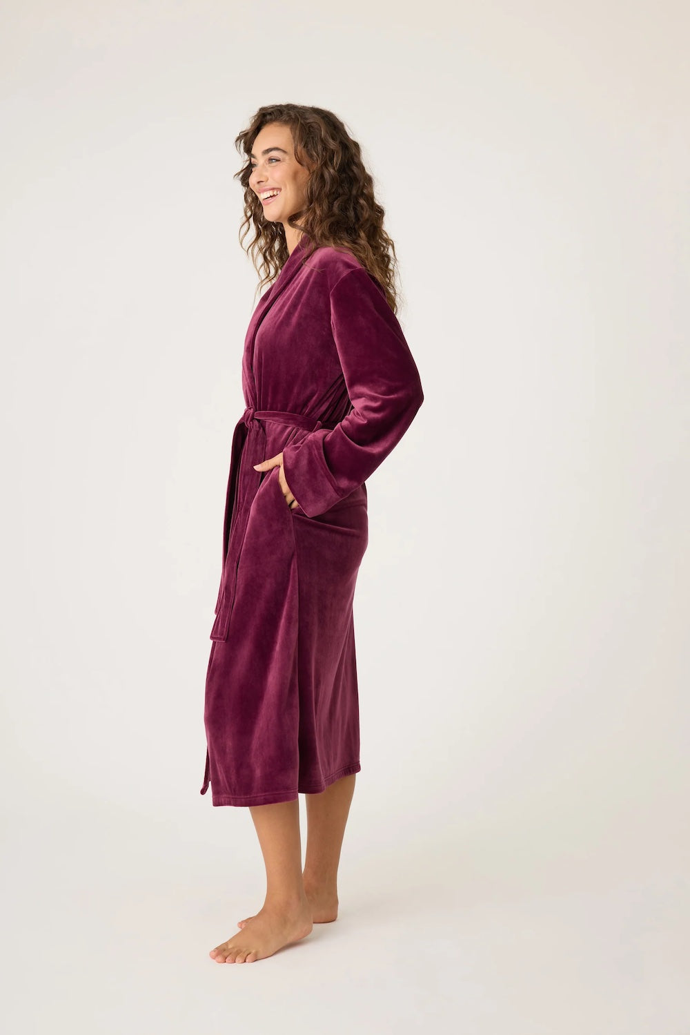 PJ Salvage Velvety Velour Robe - Bordeaux Sleepwear - Other Sleepwear - Robes by PJ Salvage | Grace the Boutique