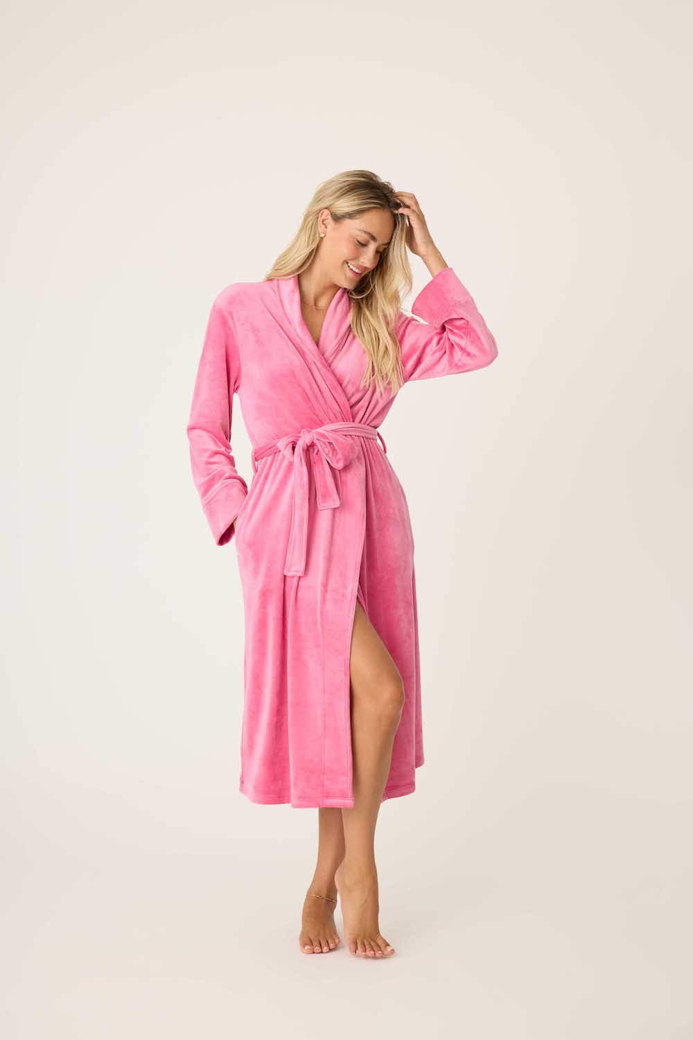 PJ Salvage Velvety Velour Robe - Fuchsia Sleepwear - Other Sleepwear - Robes by PJ Salvage | Grace the Boutique