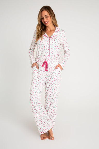 PJ Salvage Star Gazer Classic Flannel Pajama Set in Pewter