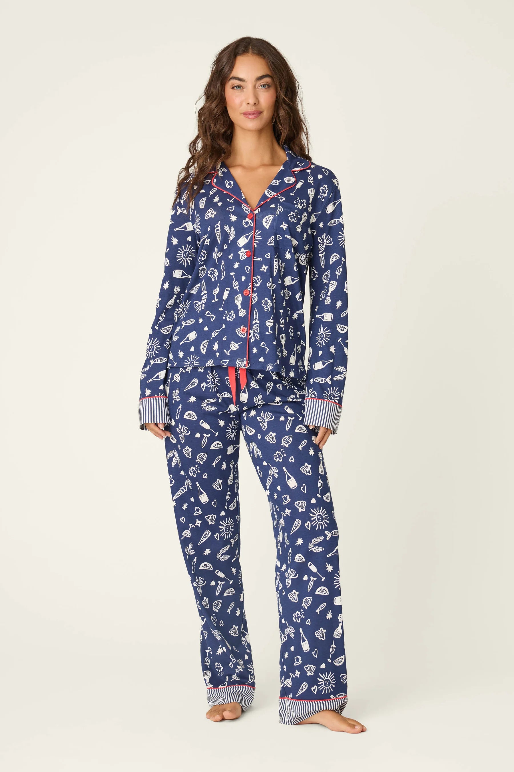 PJ Salvage Playful Prints PJ Set - Dark Navy