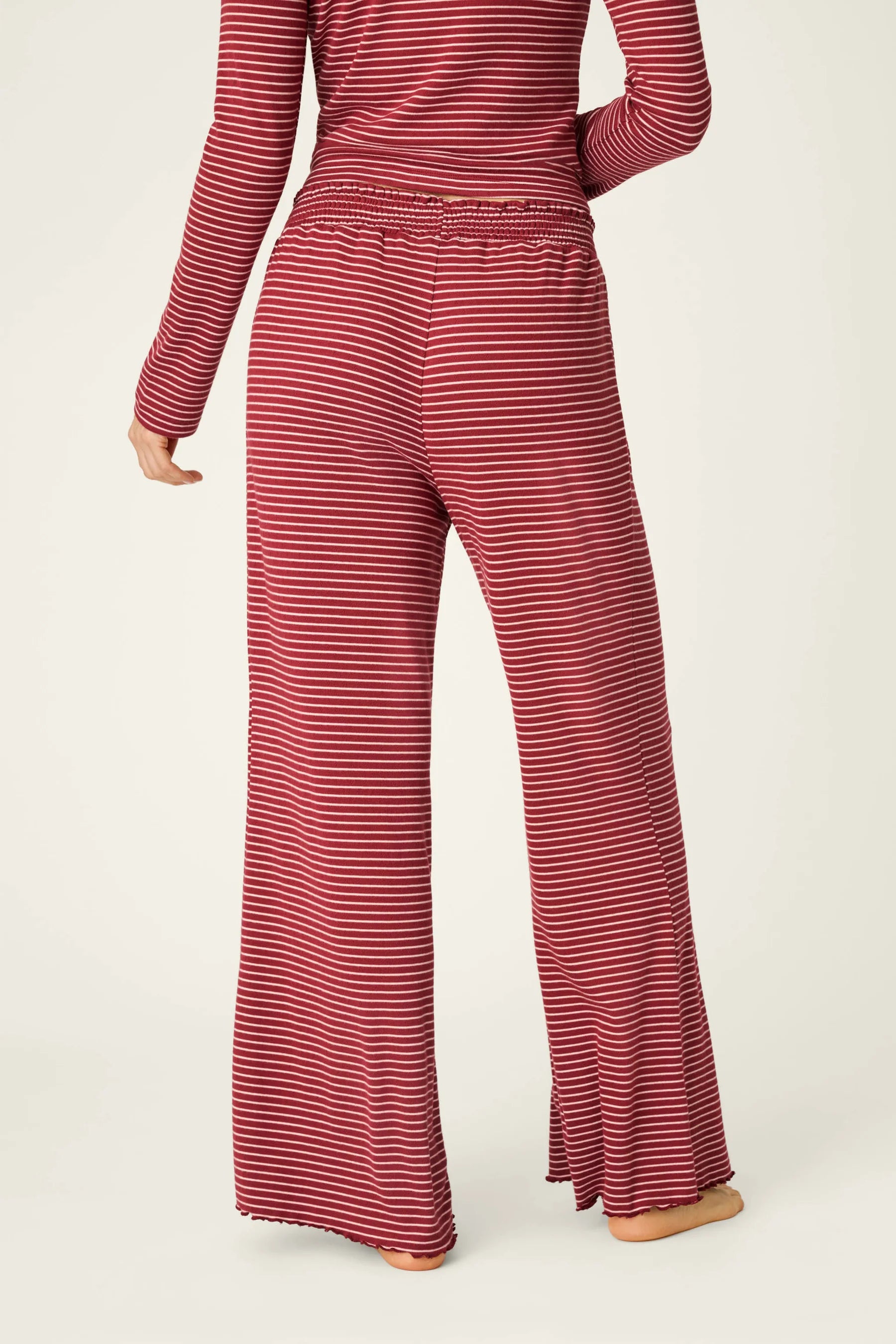 PJ Salvage Pretty Stripes Lounge Set - Dark Wine