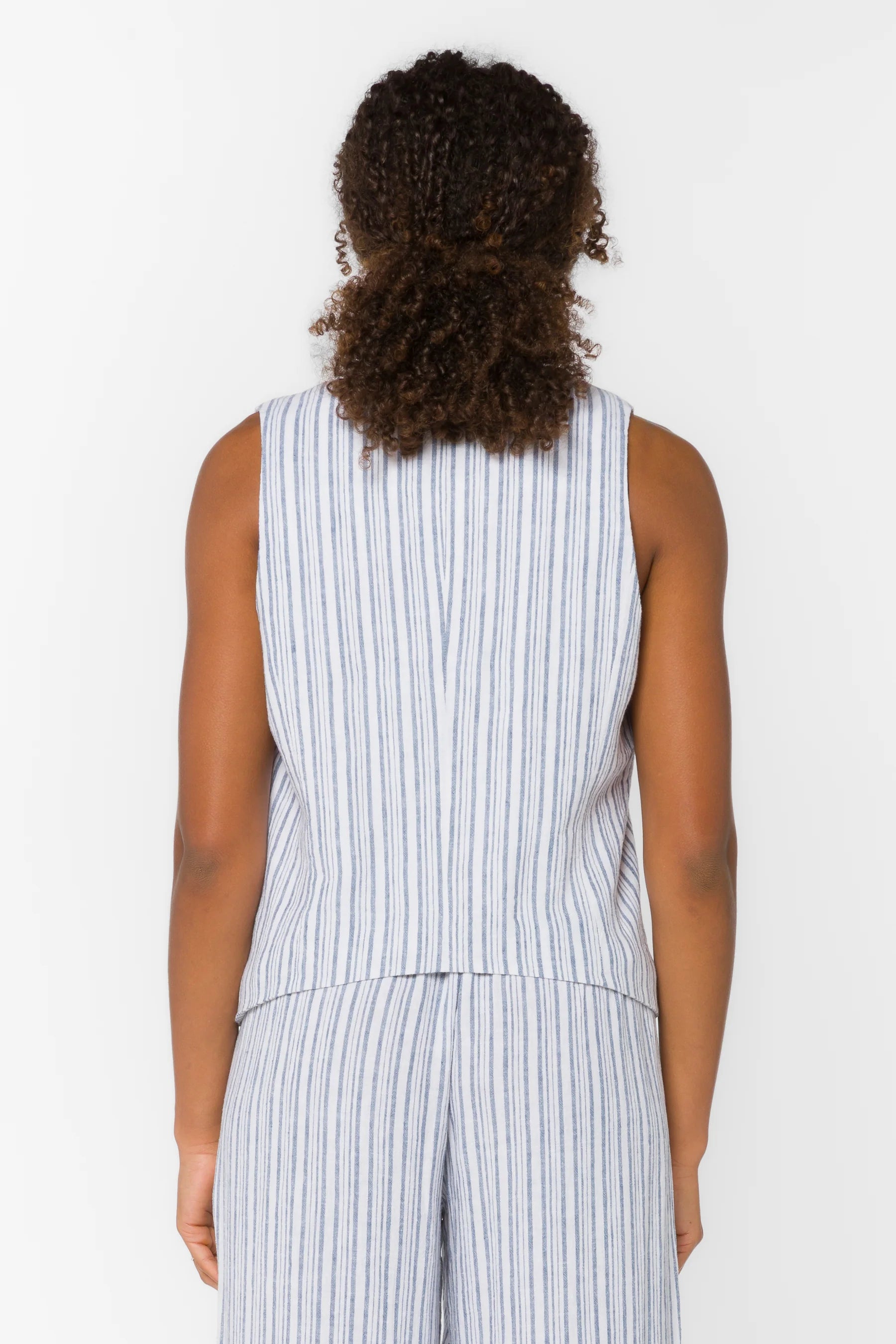 Velvet Heart Quincy Vest - Washed Blue Stripe