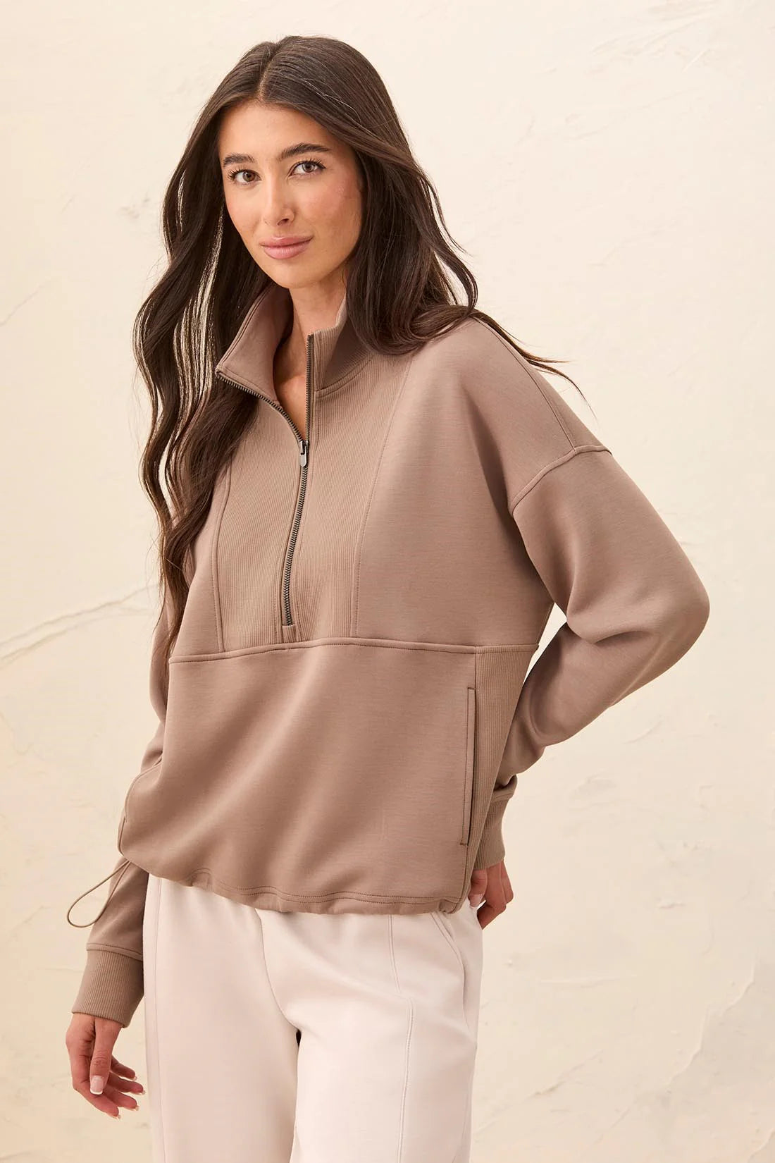 Tribal Techno Lux Half Zip - Fossil