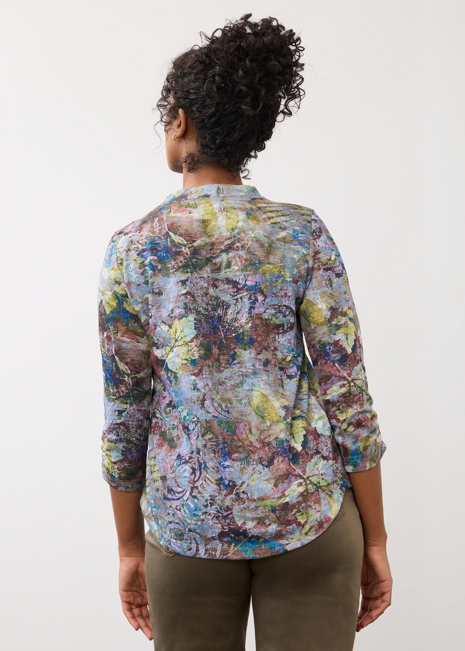 FDJ Printed V Neck - Renaissance Bouquet
