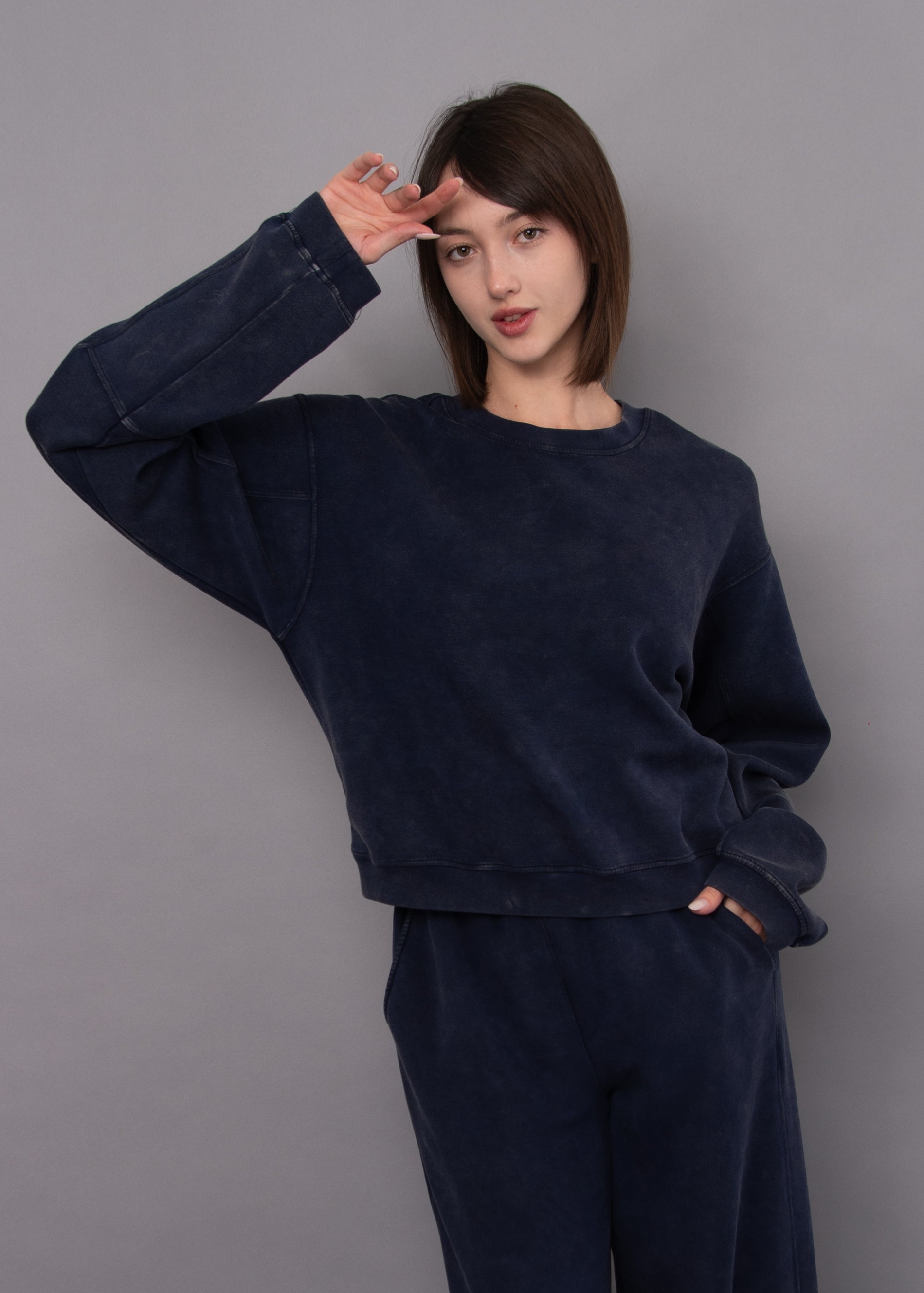 RD Beatrice Mineral Wash Soft Knit Pullover - True Navy