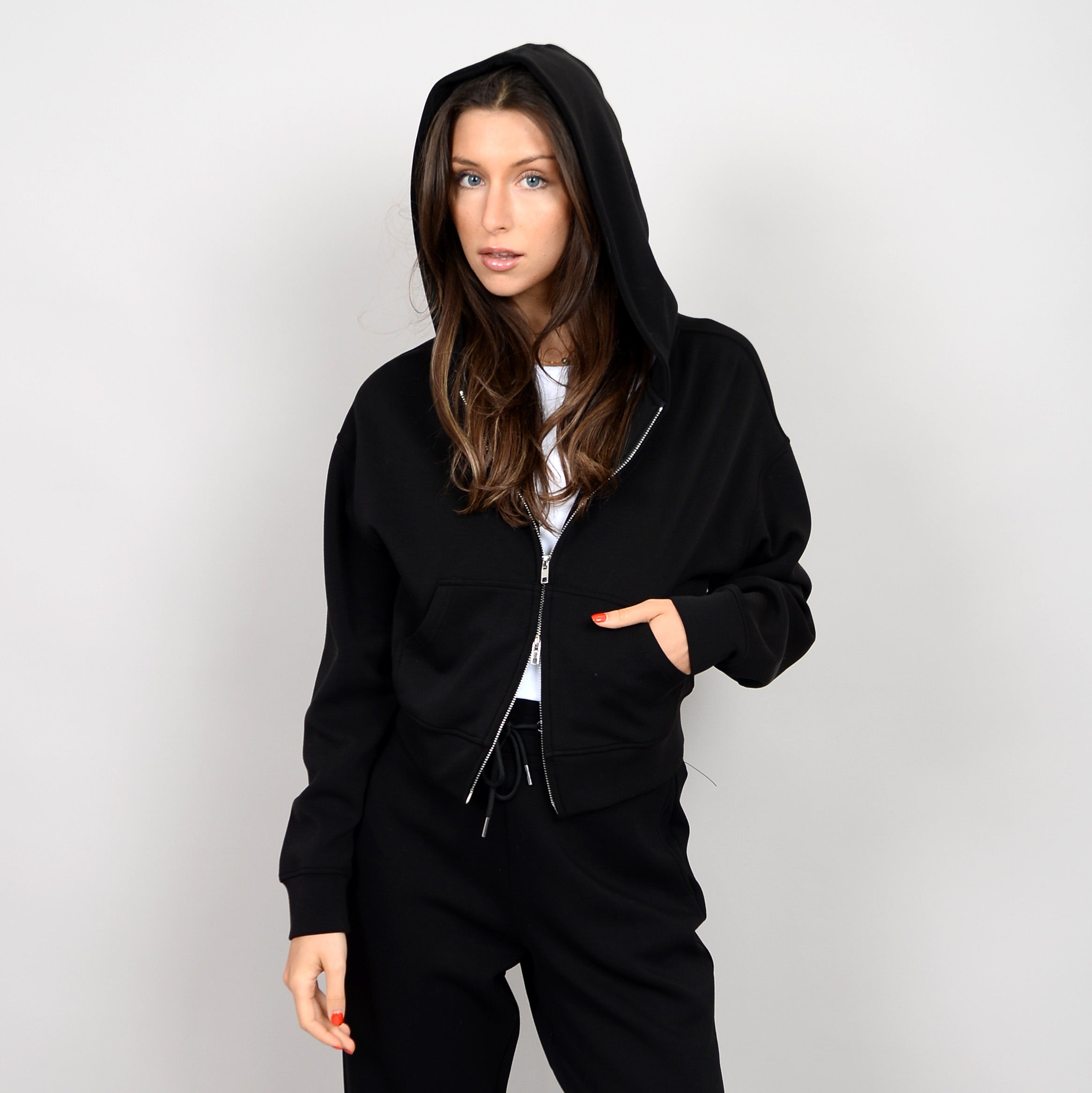 RD Haidelyn 2Way Zip Hoodie - Black Sleepwear - Other Sleepwear - Loungewear by RD Style | Grace the Boutique