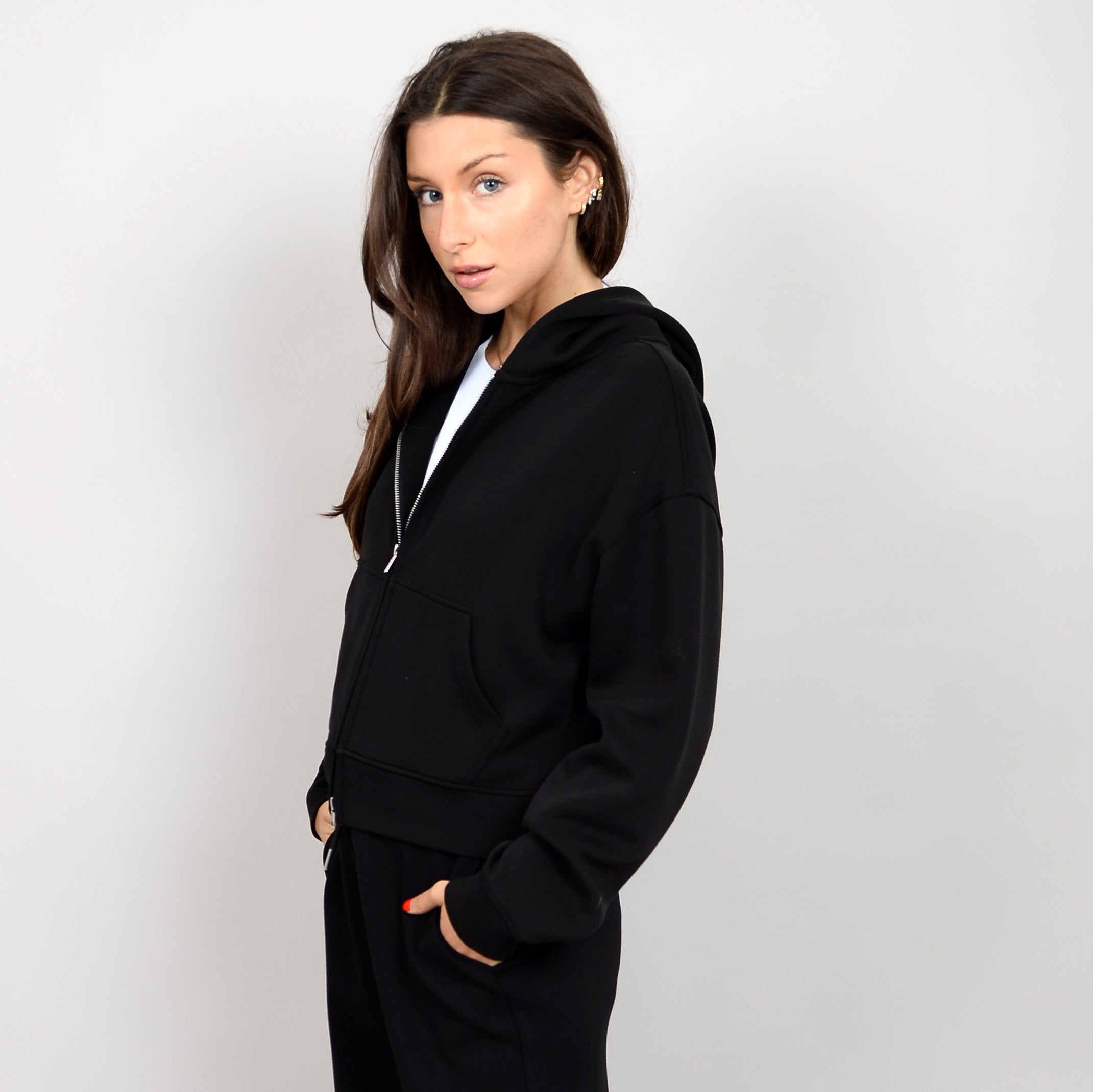 RD Haidelyn 2Way Zip Hoodie - Black Sleepwear - Other Sleepwear - Loungewear by RD Style | Grace the Boutique