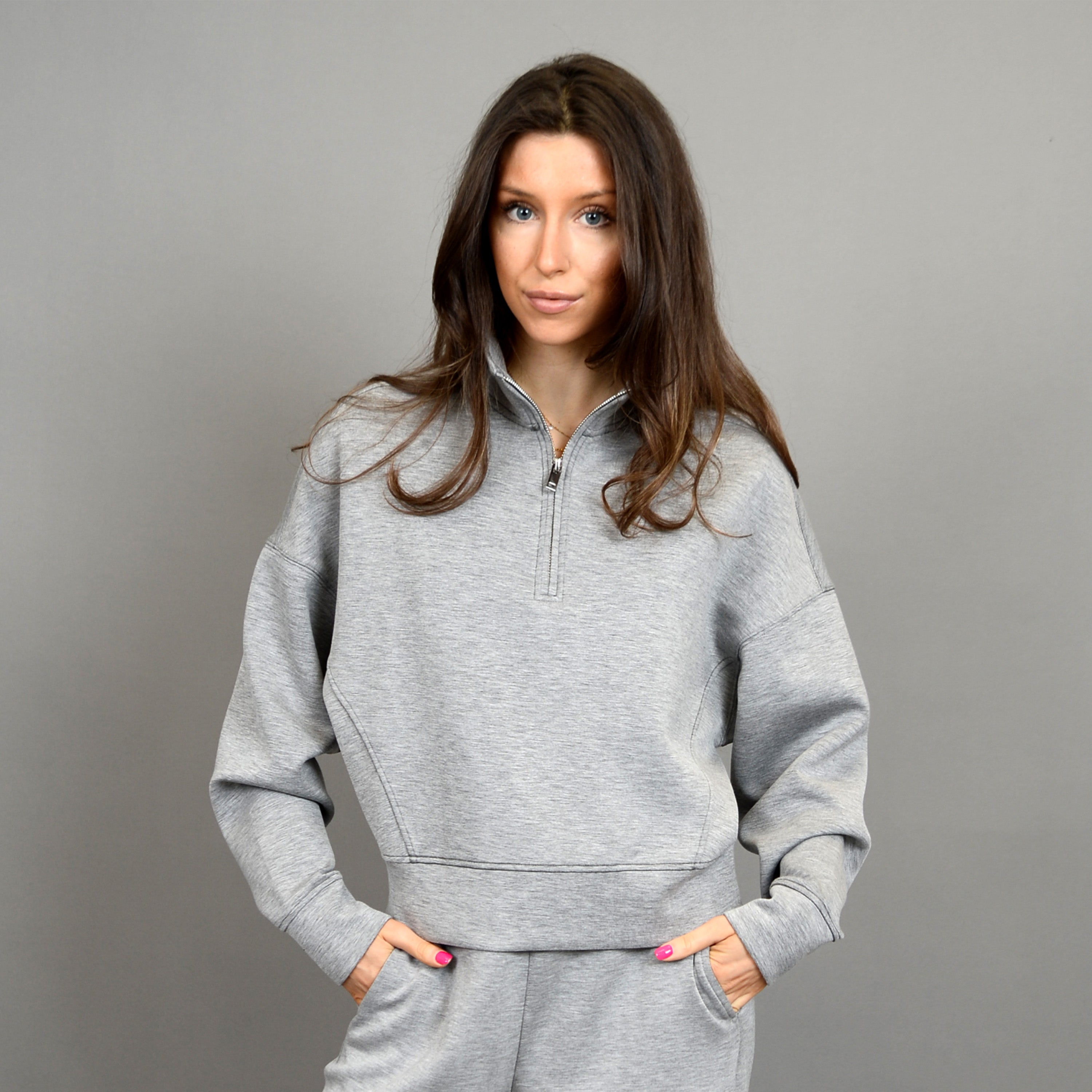 RD Mailyn Half Zip - Heather Melange Sleepwear - Other Sleepwear - Loungewear by RD Style | Grace the Boutique