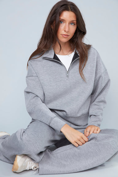 RD Mailyn Half Zip - Heather Melange Sleepwear - Other Sleepwear - Loungewear by RD Style | Grace the Boutique