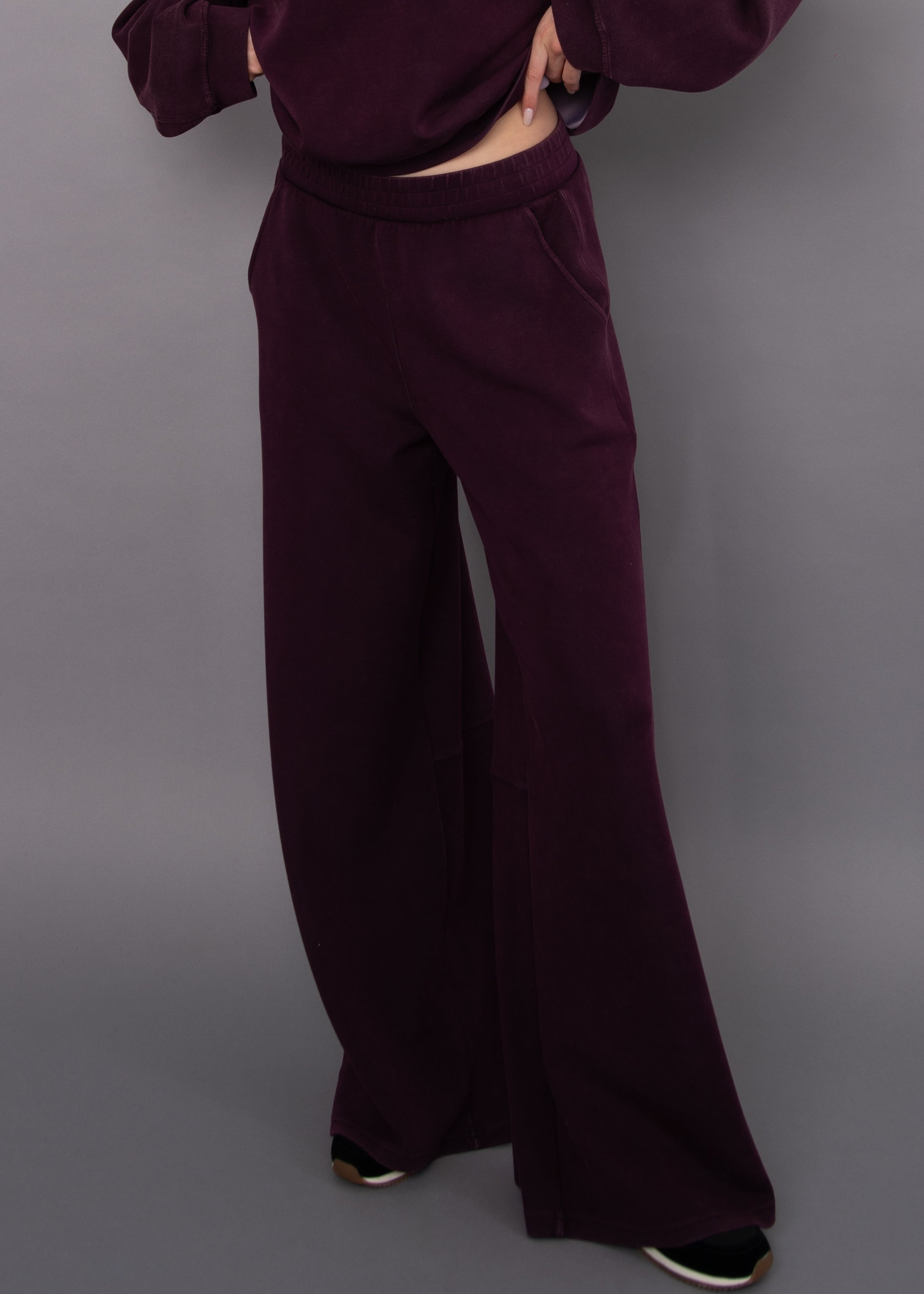 RD Phyllis Mineral Wash Soft Knit Pant - Deep Plum