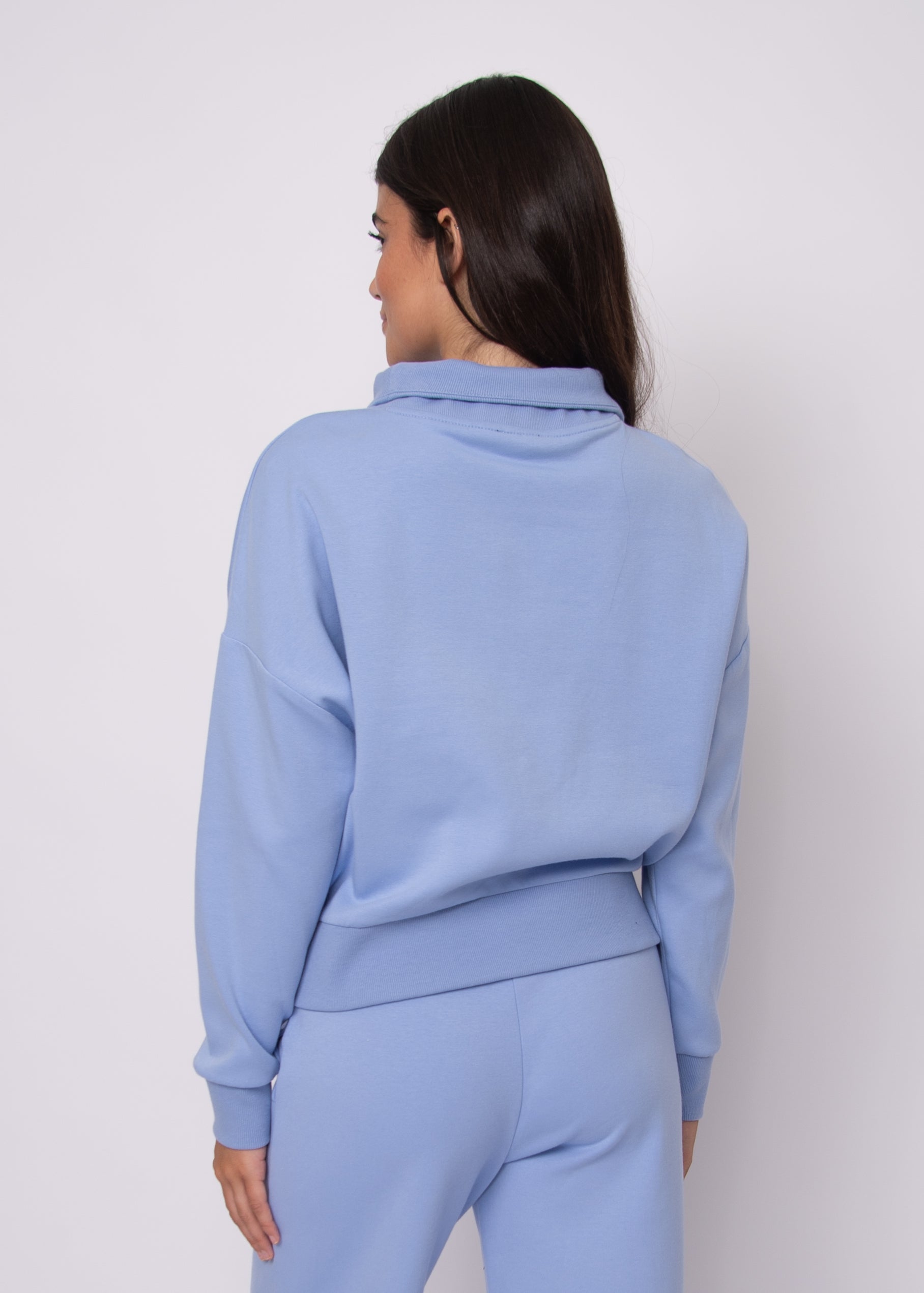 RD Seanni Cotton Soft Knit Half Zip - Perri Blue
