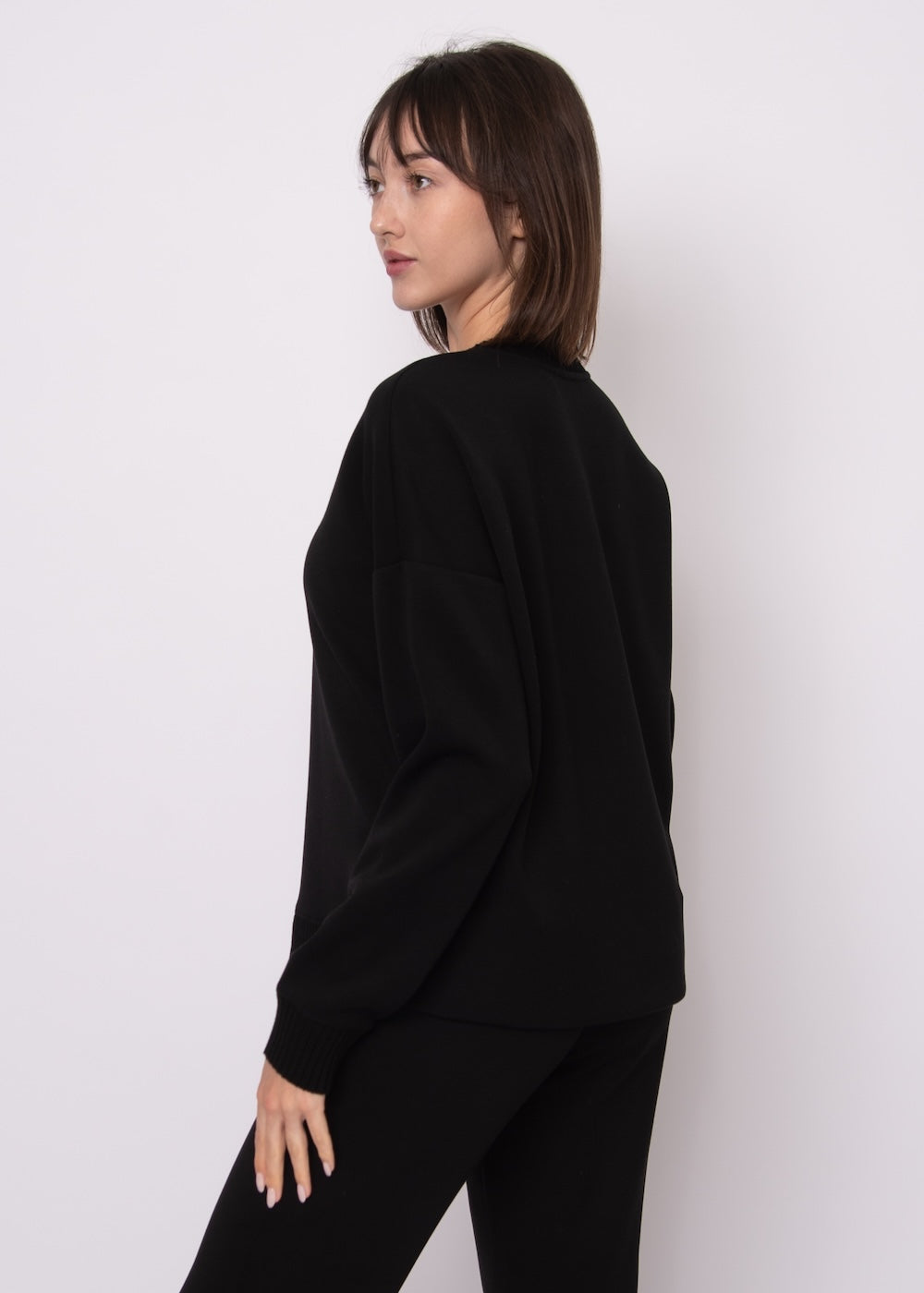 RD Vixie Rib V-Neck Top - Black