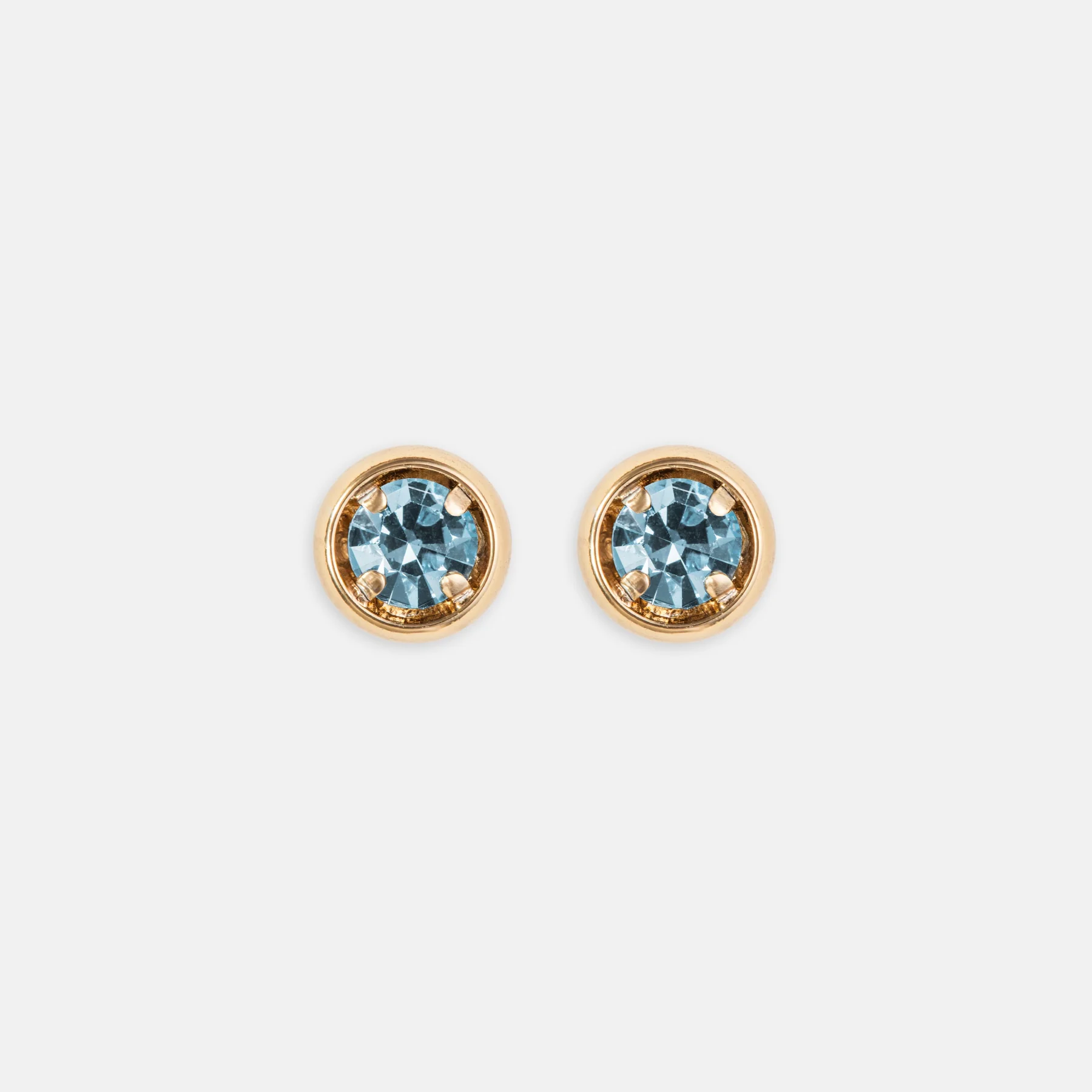 Rebekah Price Paola Gold Studs - Indian Sapphire