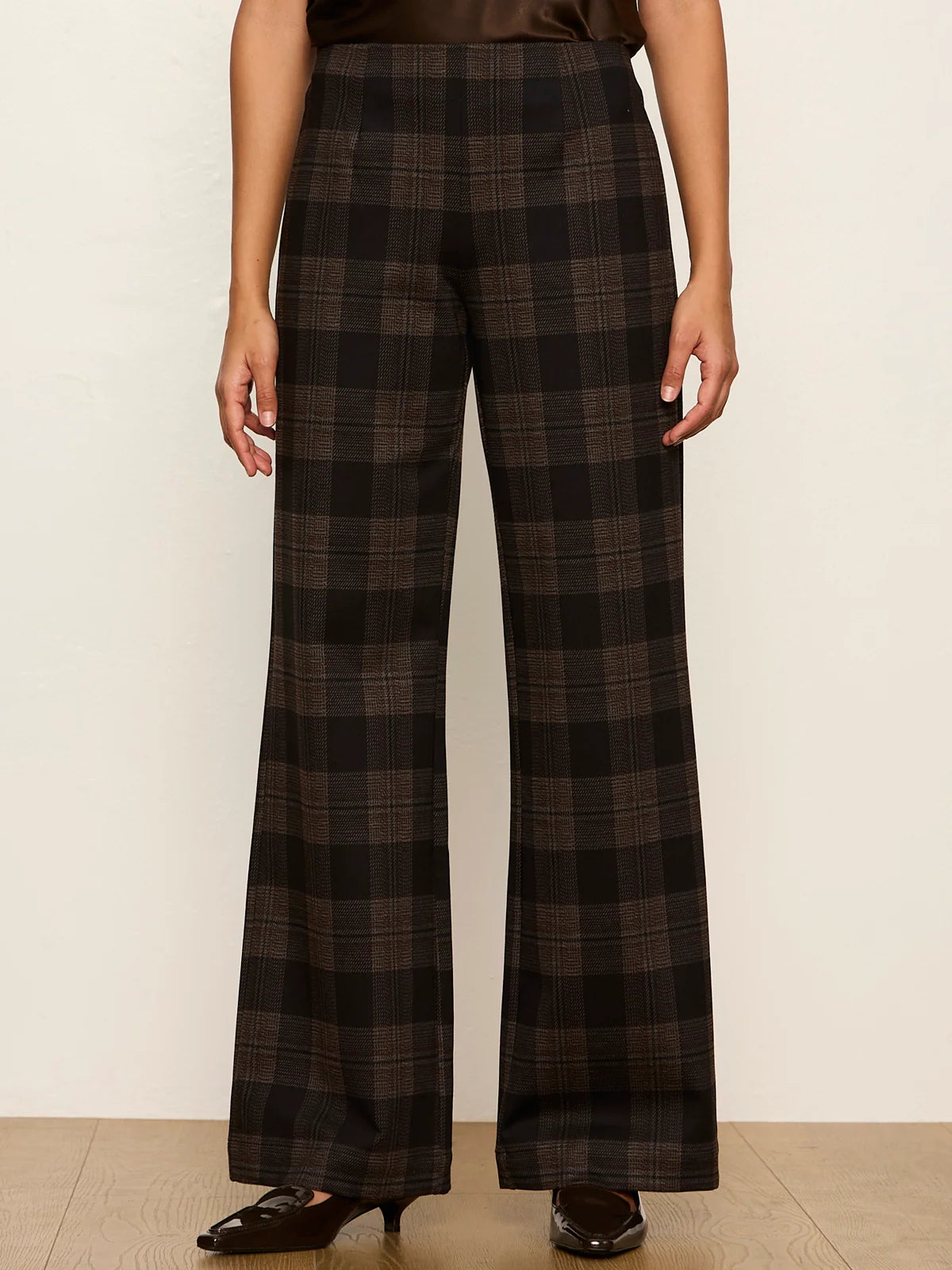 Sanctuary Relay Pull On Pant - Espresso Plaid