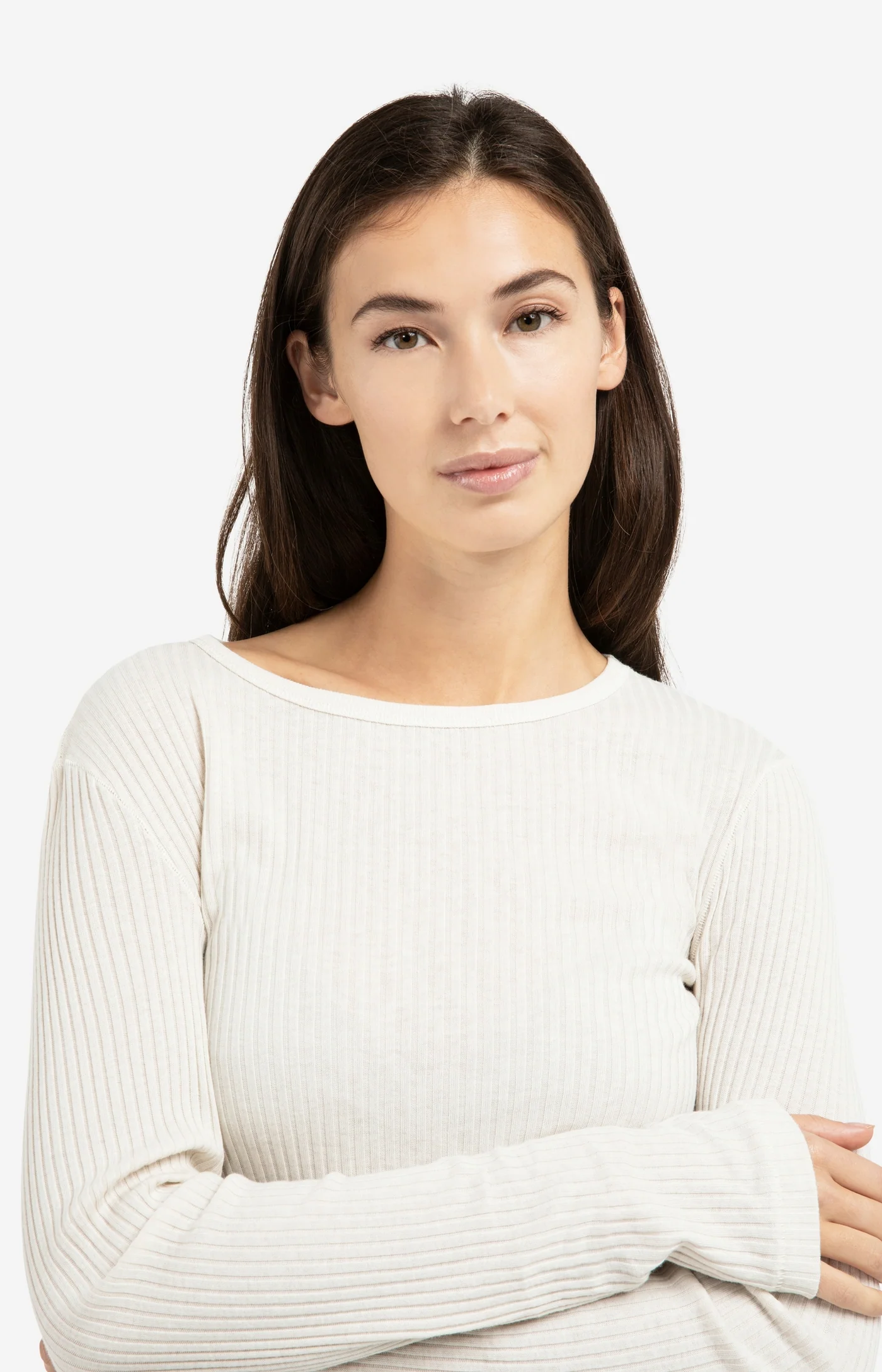 Yaya Ribbed Long Sleeved Tee - Snowfall