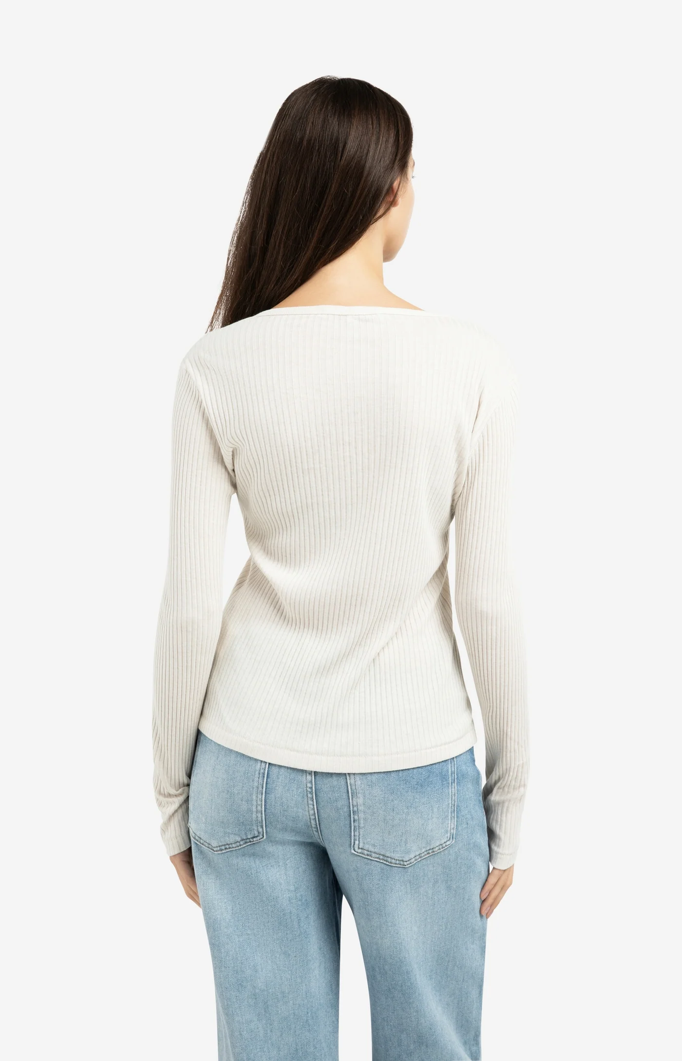 Yaya Ribbed Long Sleeved Tee - Snowfall