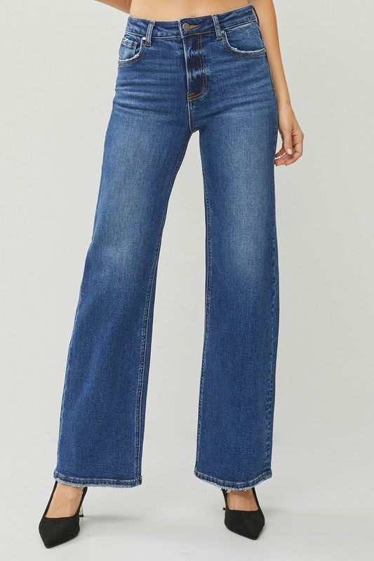 Risen High Rise Wide Jeans - Dark