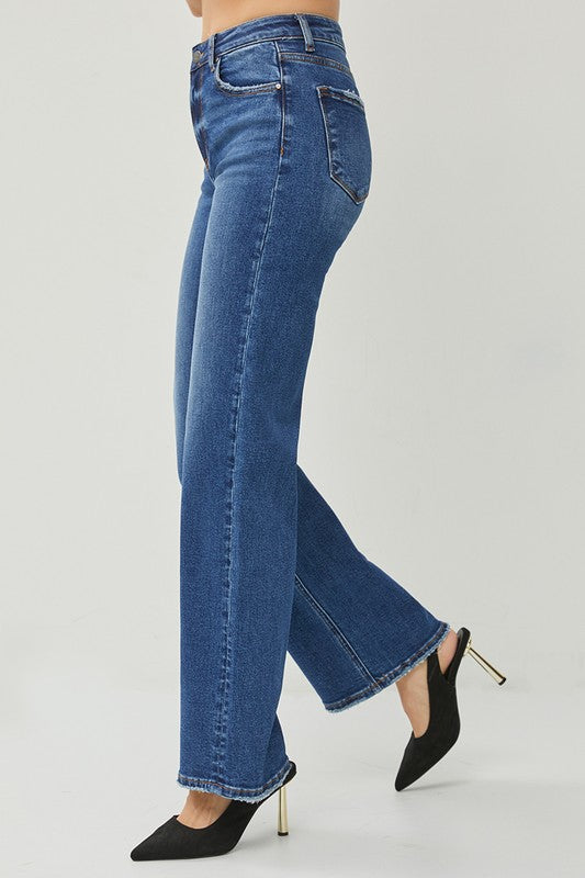Risen High Rise Wide Jeans - Dark