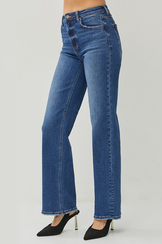 Risen High Rise Wide Jeans - Dark