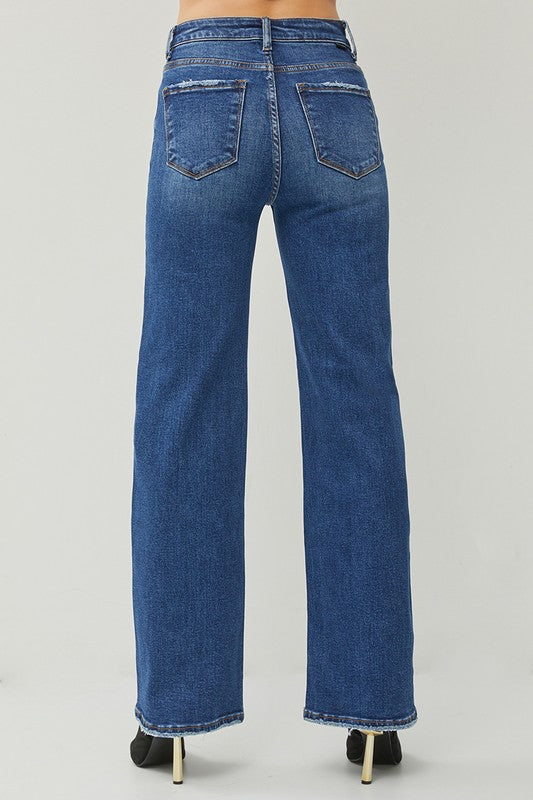Risen High Rise Wide Jeans - Dark
