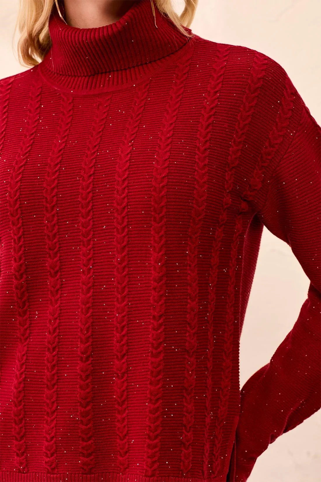 Tribal Ruby Turtleneck Sweater - Pinot