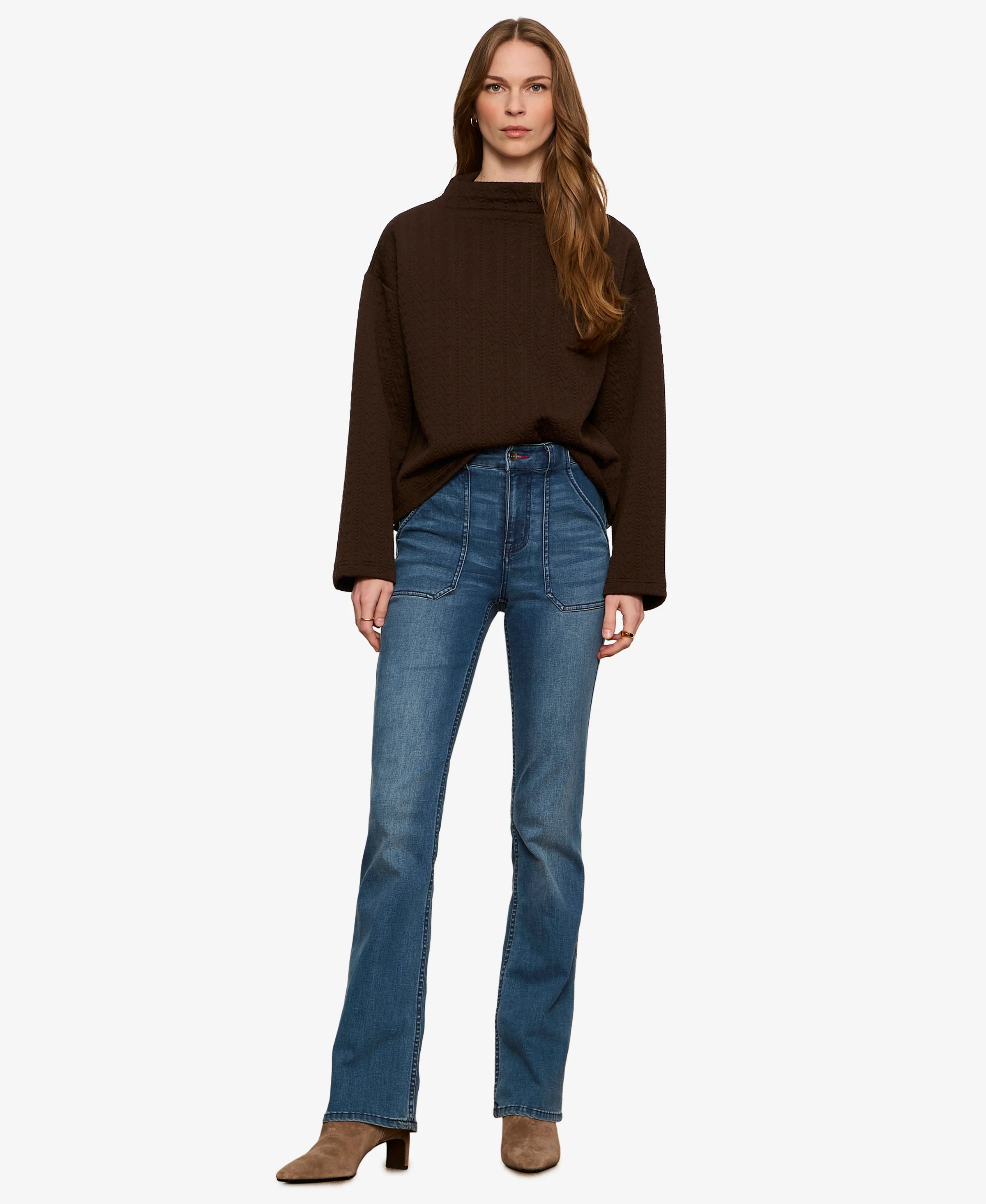 Sanctuary Sadie Quilted Top - Espresso Martini