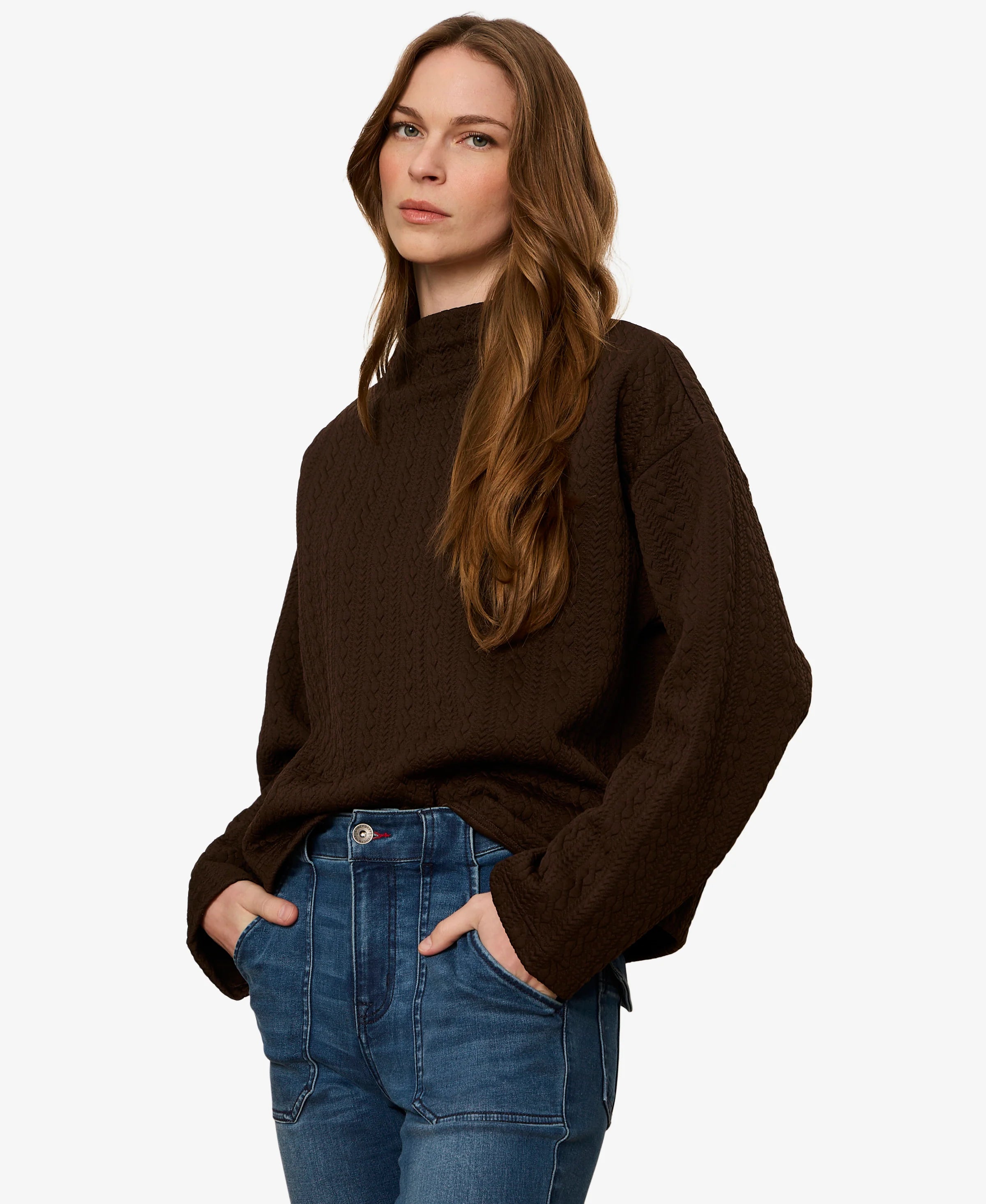 Sanctuary Sadie Quilted Top - Espresso Martini