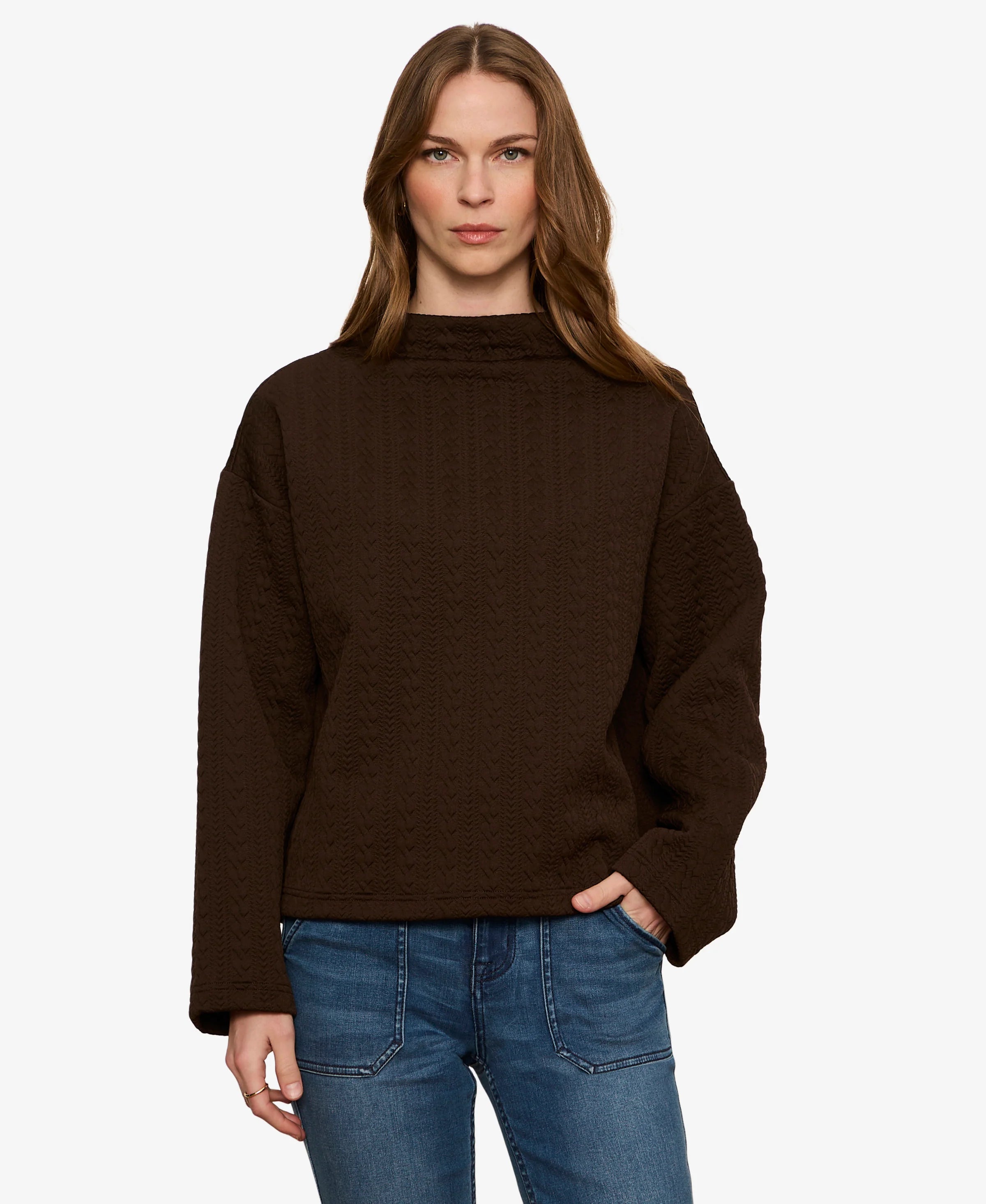 Sanctuary Sadie Quilted Top - Espresso Martini