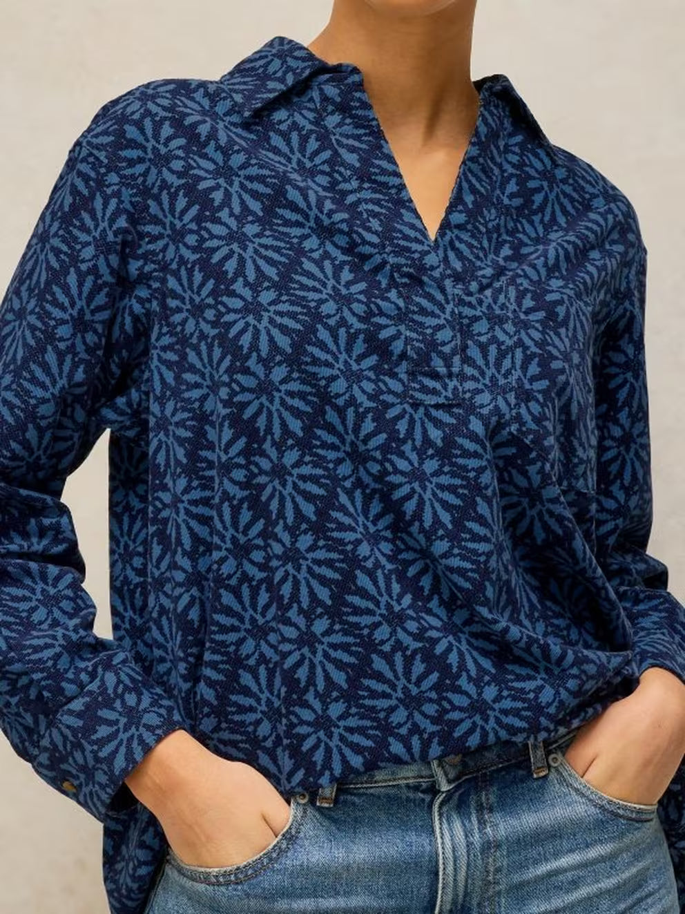 White Stuff Sage Longline Tunic - Blue Multi